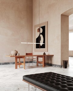 LO015_Dark bronze Linear Pendant Light by Naama Hofman, Modern Design, 165 cm