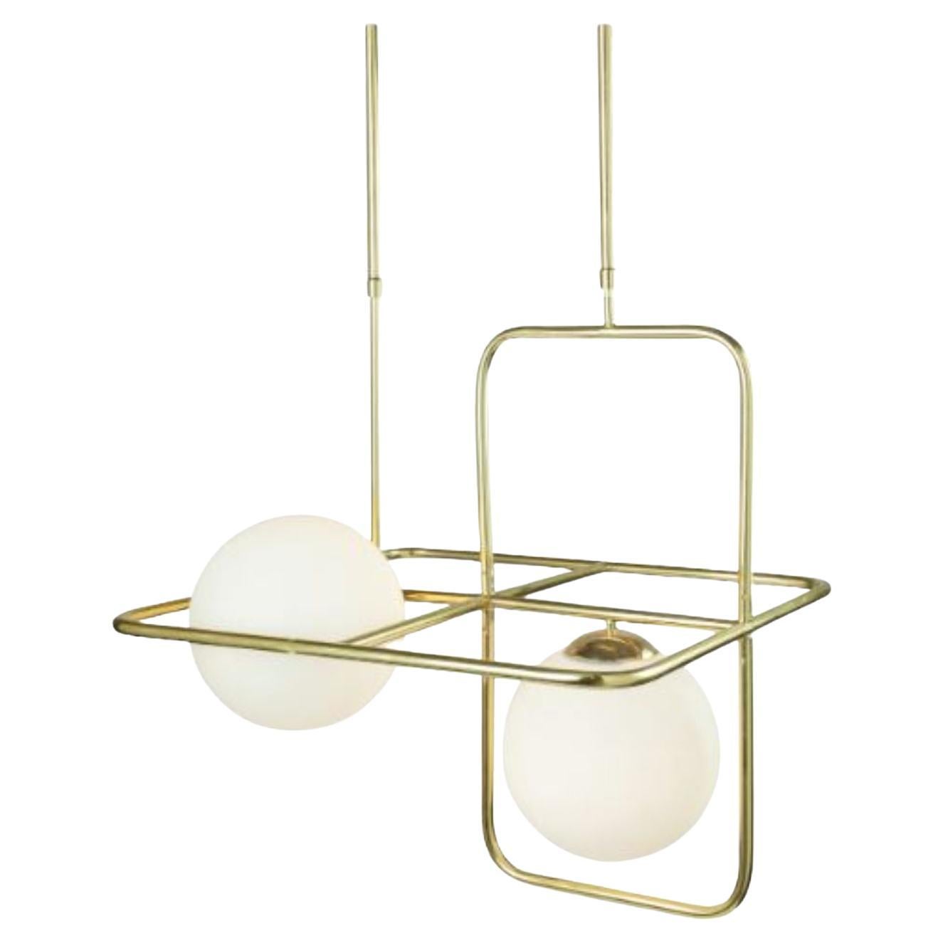 Brass Link III Suspension Lamp by Dooq For Sale