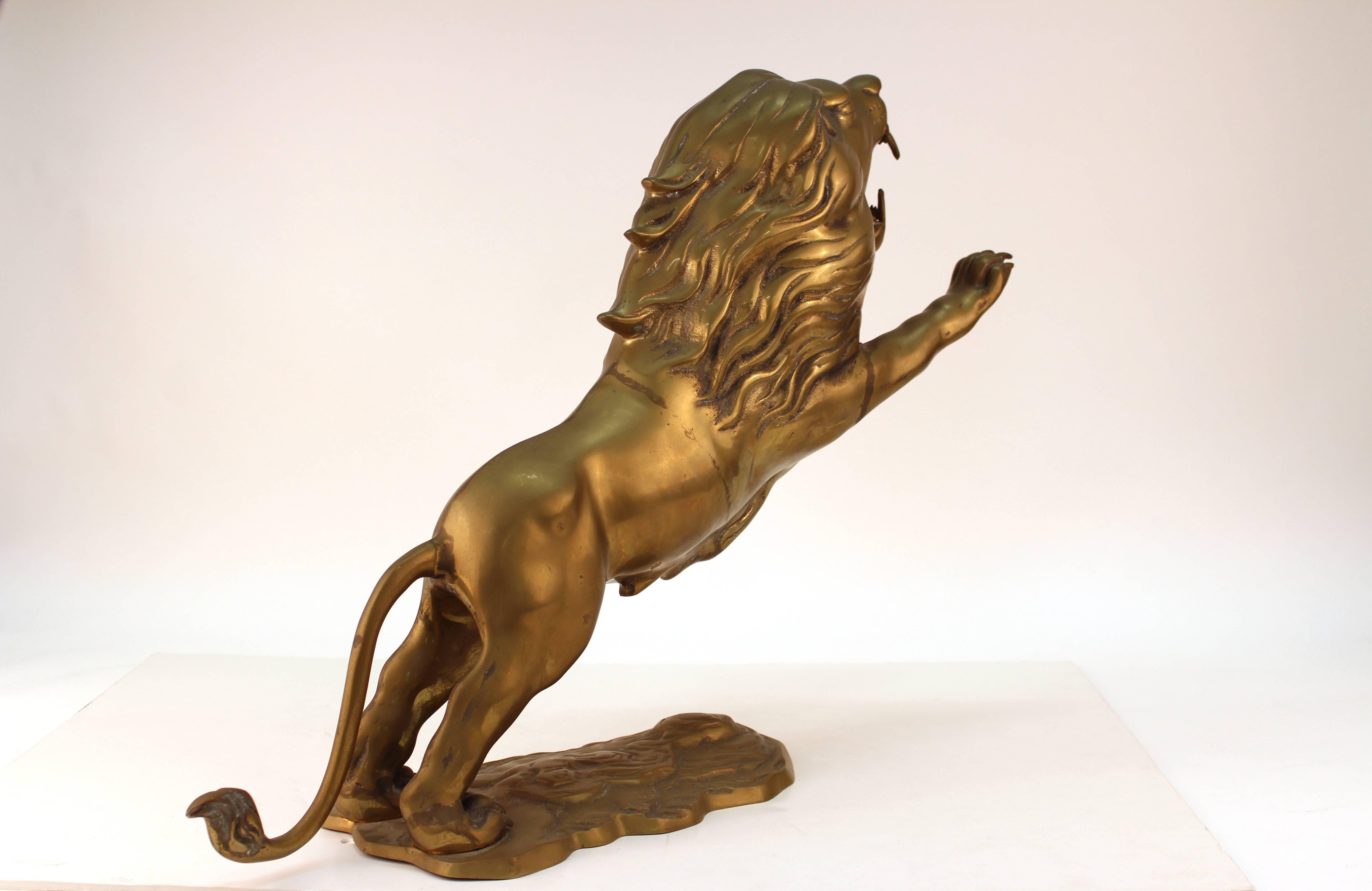 brass lion statue