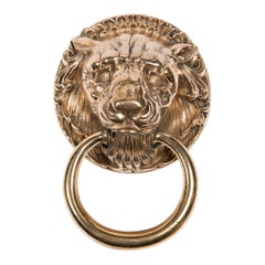 Antique Brass Lions Head Door Knocker