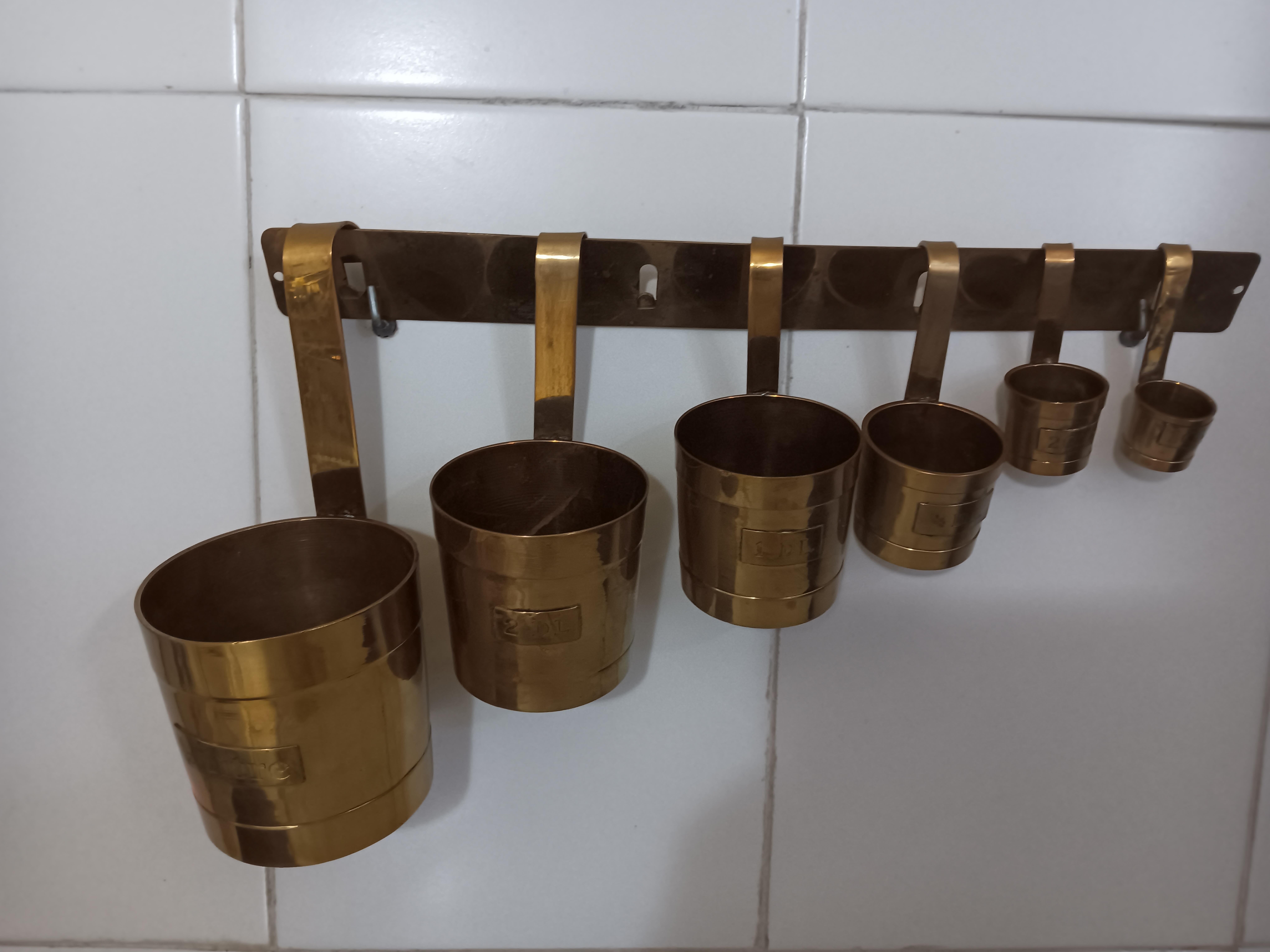 Brass liquid meters kitchen Wall Decoration  Lot of Six France For Sale 5