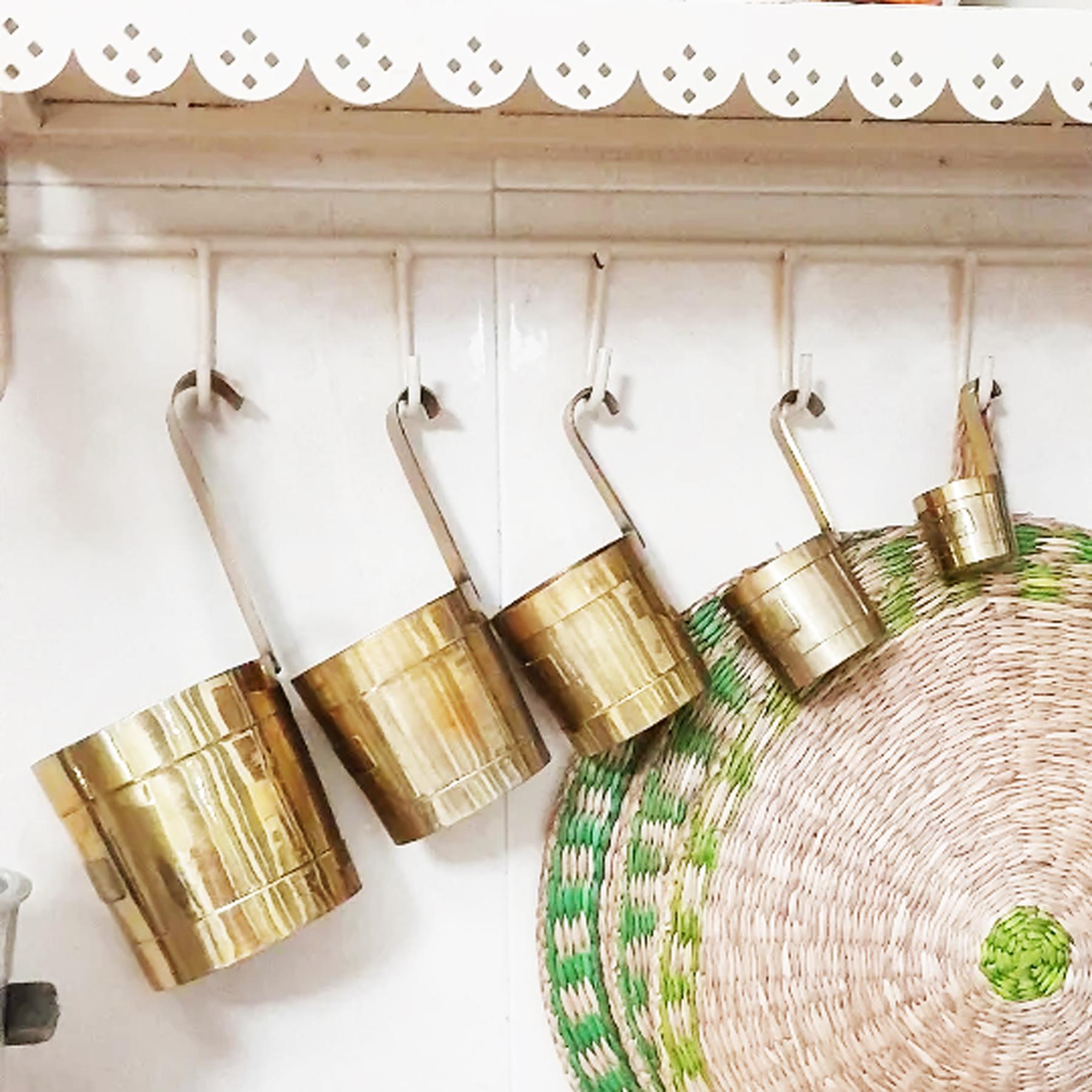 French Provincial Brass liquid meters kitchen Wall Decoration  Lot of Six France For Sale