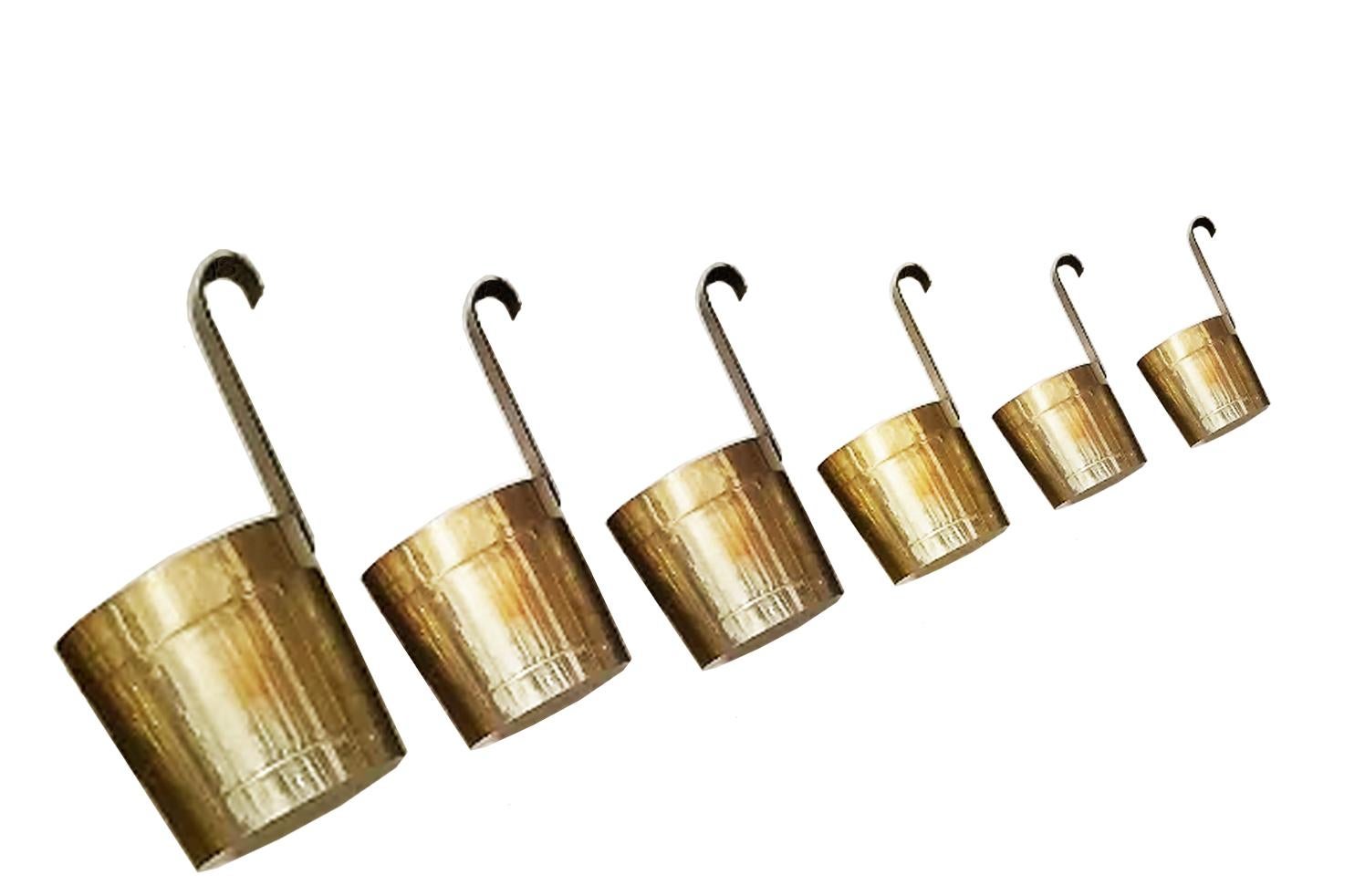 20th Century Brass liquid meters kitchen Wall Decoration  Lot of Six France For Sale