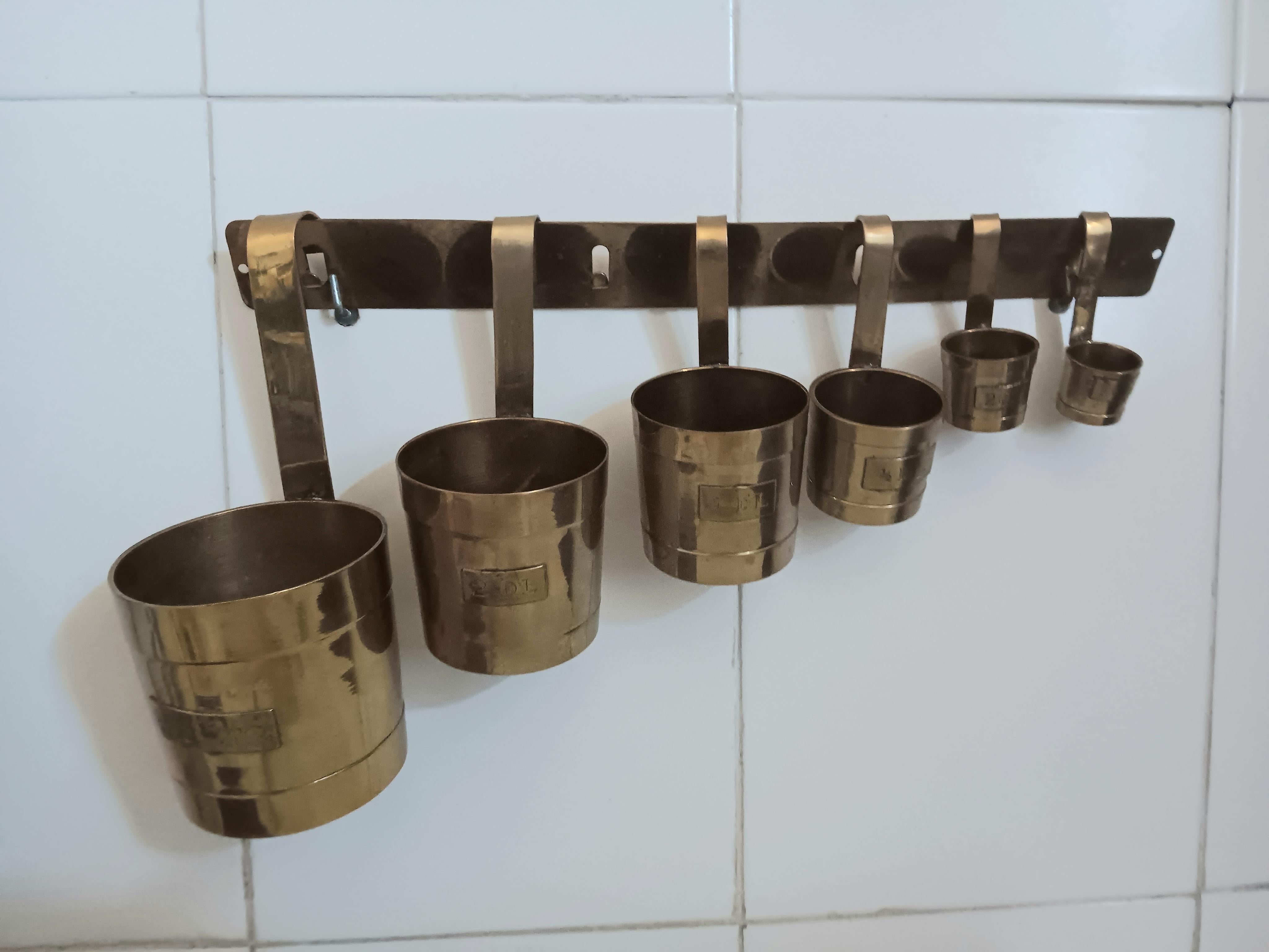 Brass liquid meters kitchen Wall Decoration  Lot of Six France For Sale 2