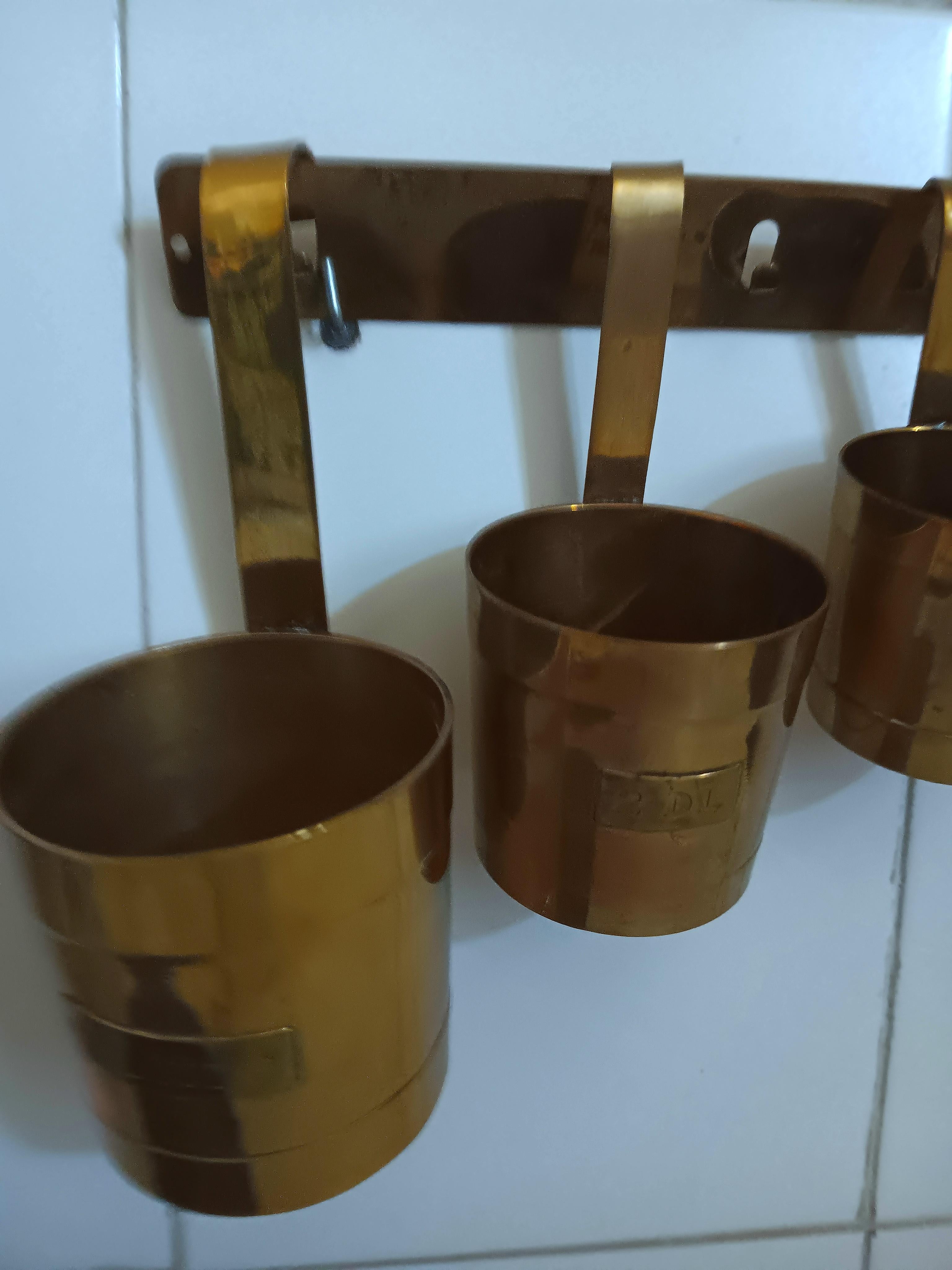 Brass liquid meters kitchen Wall Decoration  Lot of Six France For Sale 3