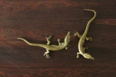 Brass Lizard Figures, 1960s, Set of 2