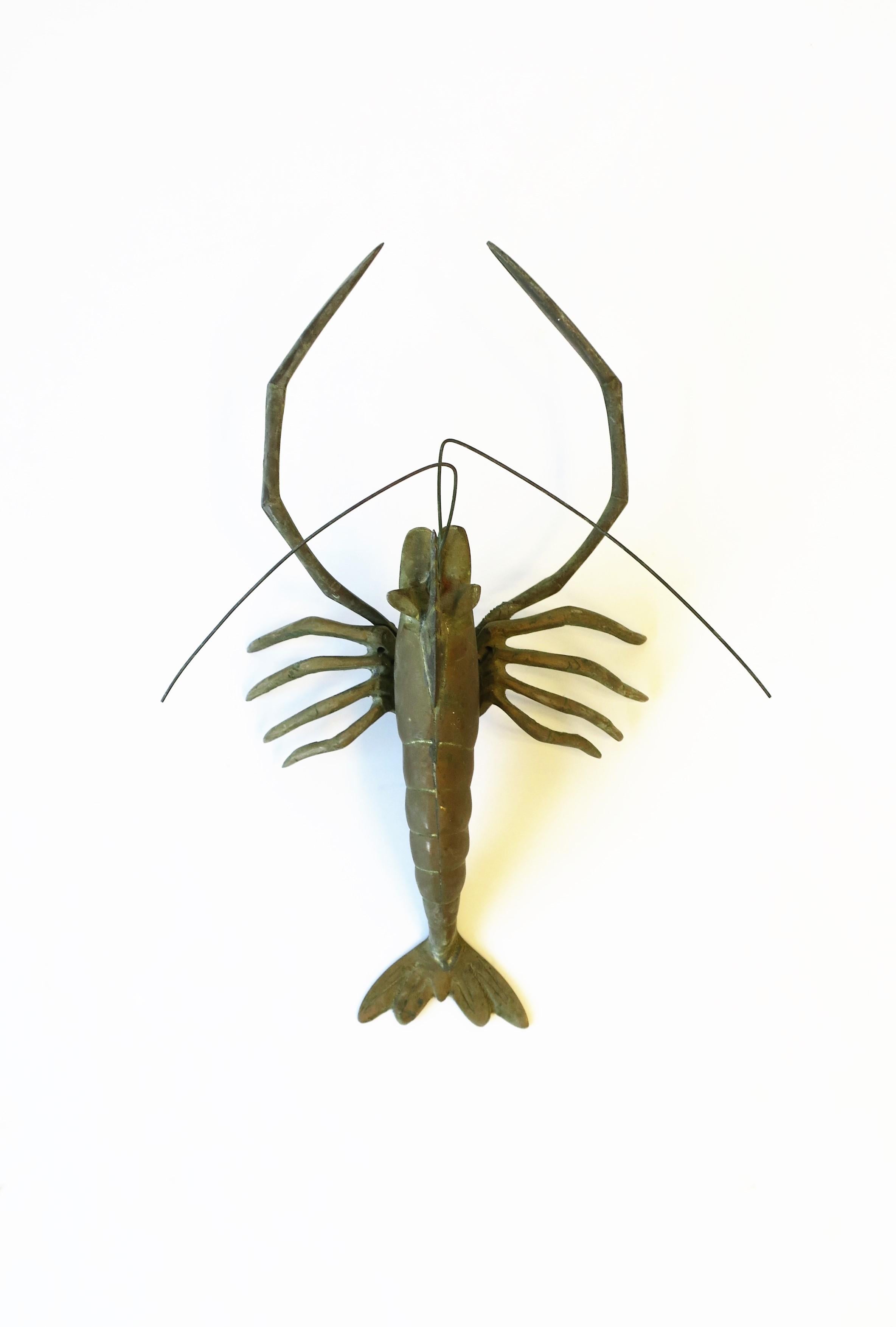 Japanese Brass Lobster  In Good Condition For Sale In New York, NY