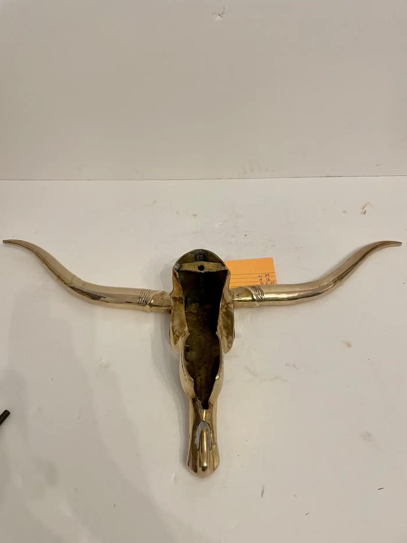 20th Century Brass Longhorn Wall Sculpture For Sale