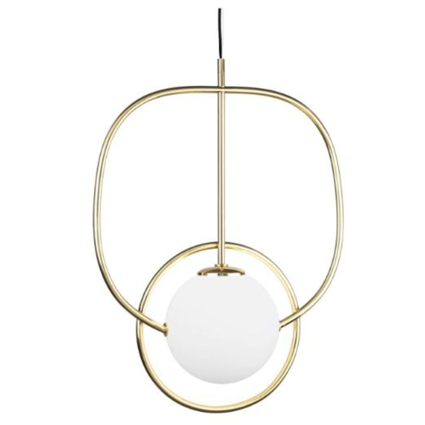 Modern Brass Loop Suspension Lamp by Dooq For Sale