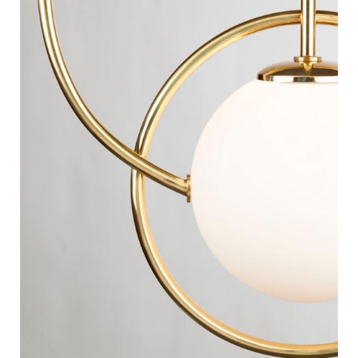 Brass Loop Suspension Lamp by Dooq In New Condition For Sale In Geneve, CH