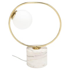 Brass Loop Table Lamp with Marble Base by Dooq
