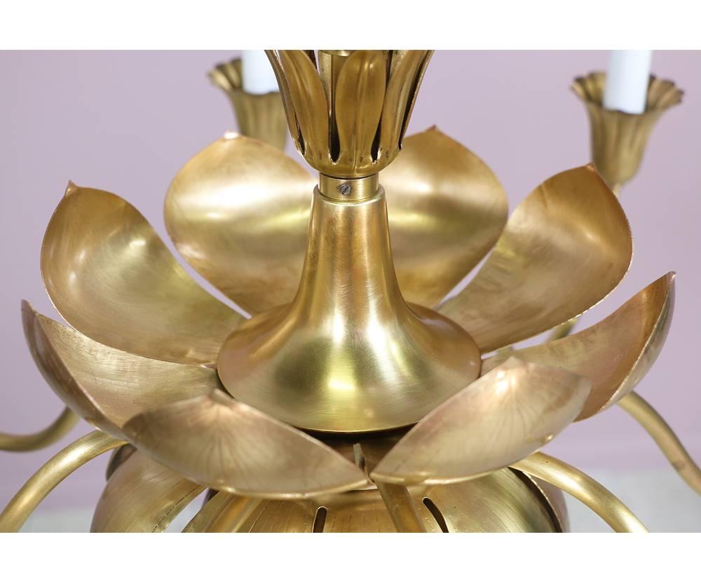 Brass Lotus Chandelier by Feldman 2