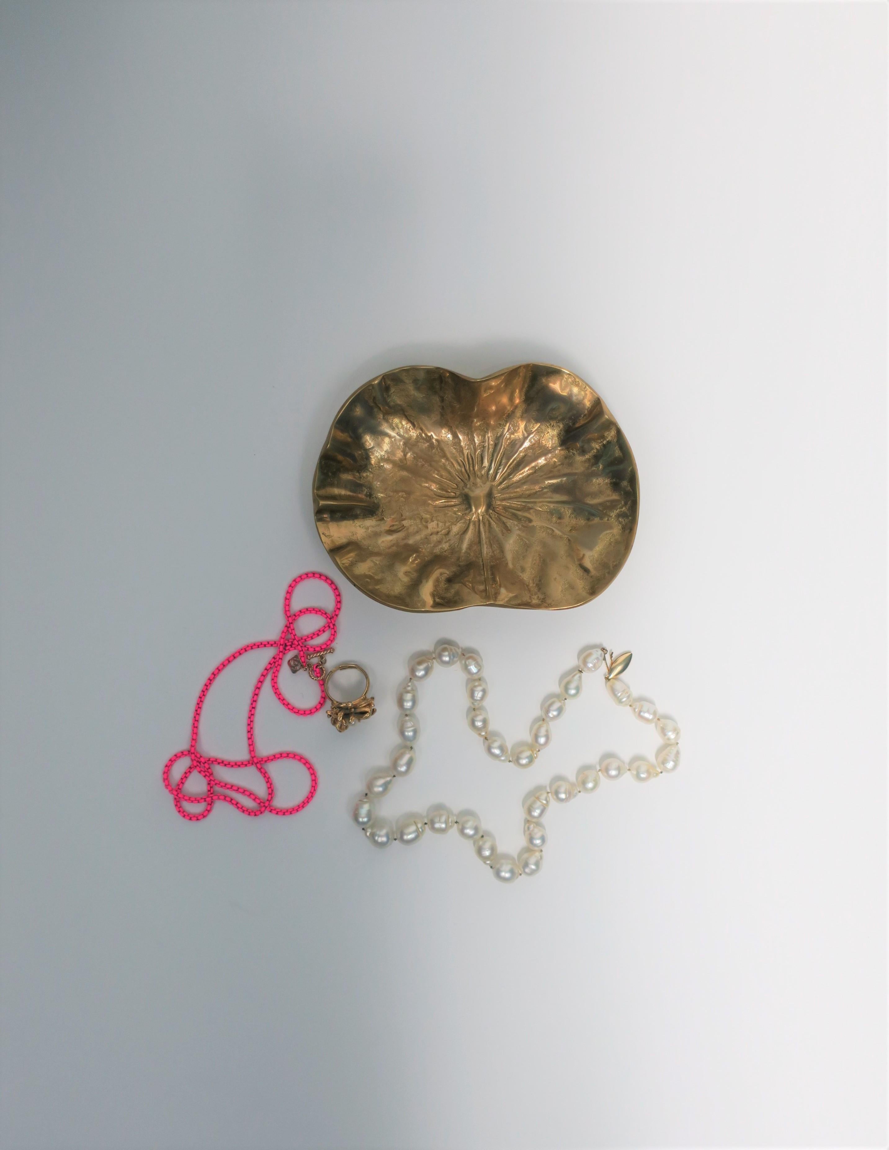 Brass Jewelry Dish Lotus Flower by Designer Kelly Wearstler For Sale 6