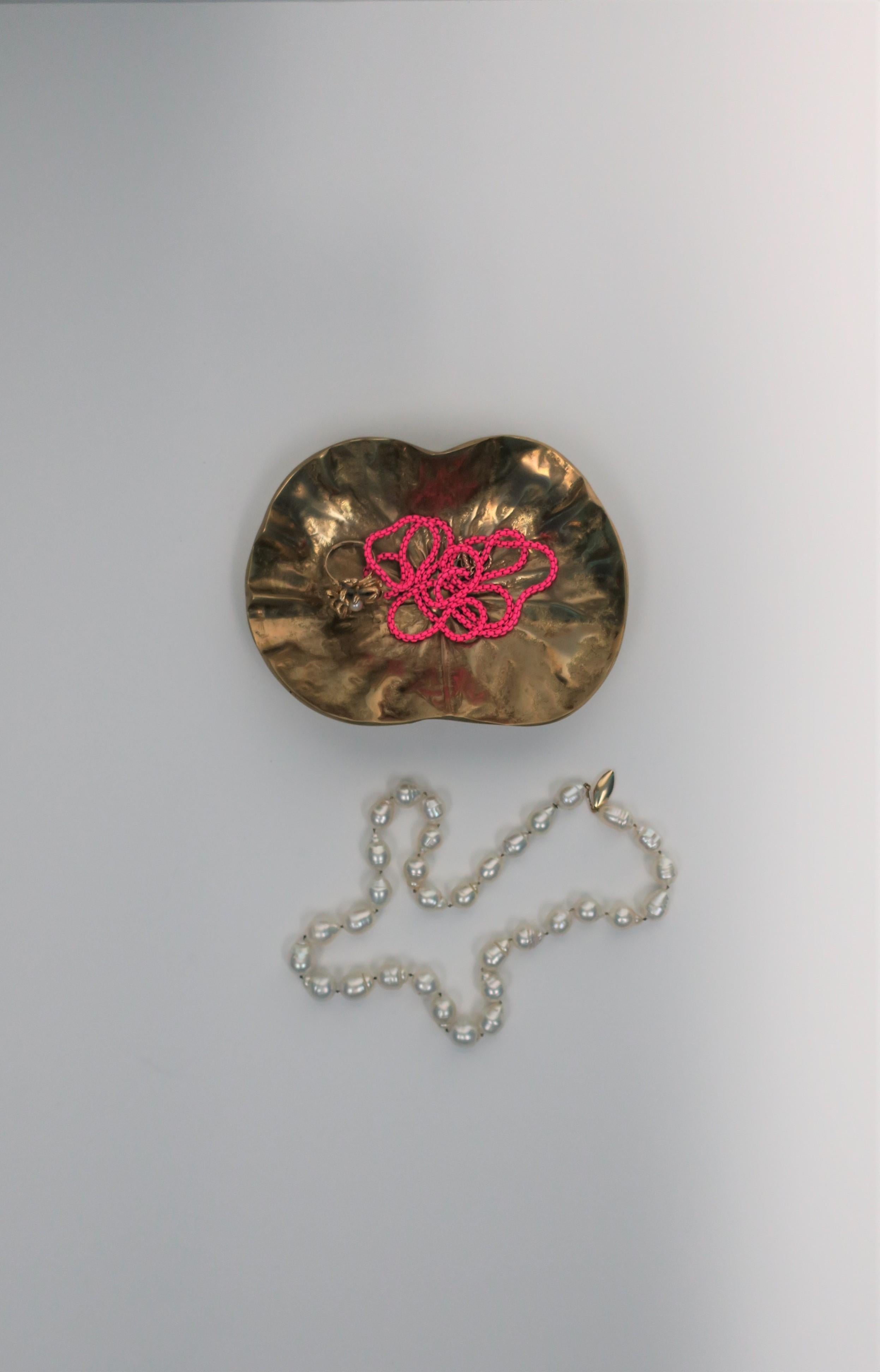 Brass Jewelry Dish Lotus Flower by Designer Kelly Wearstler For Sale 7