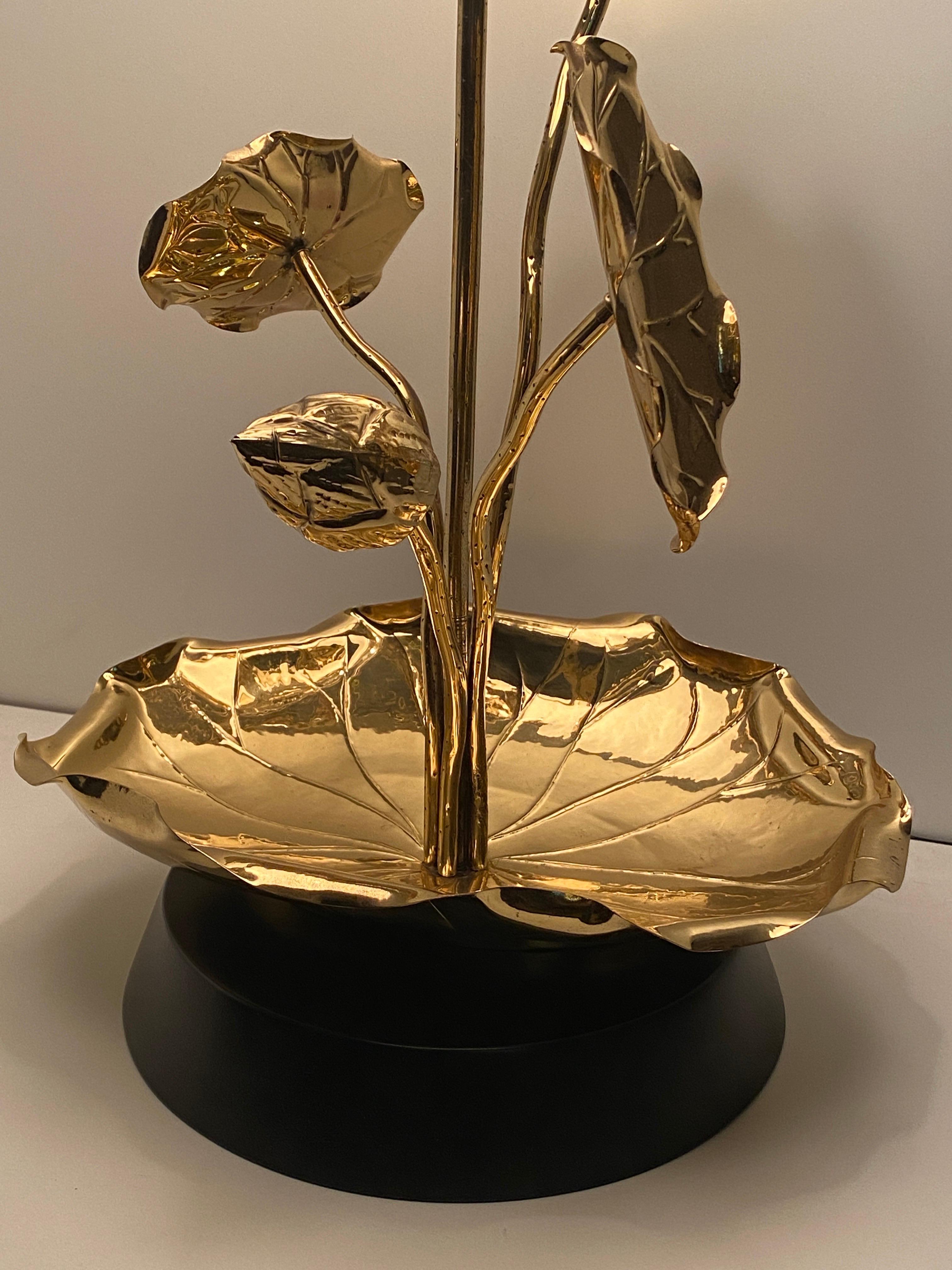 Brass Lotus Lamp by Feldman For Sale 5