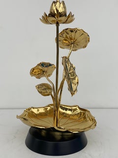 Brass Lotus Lamp by Feldman