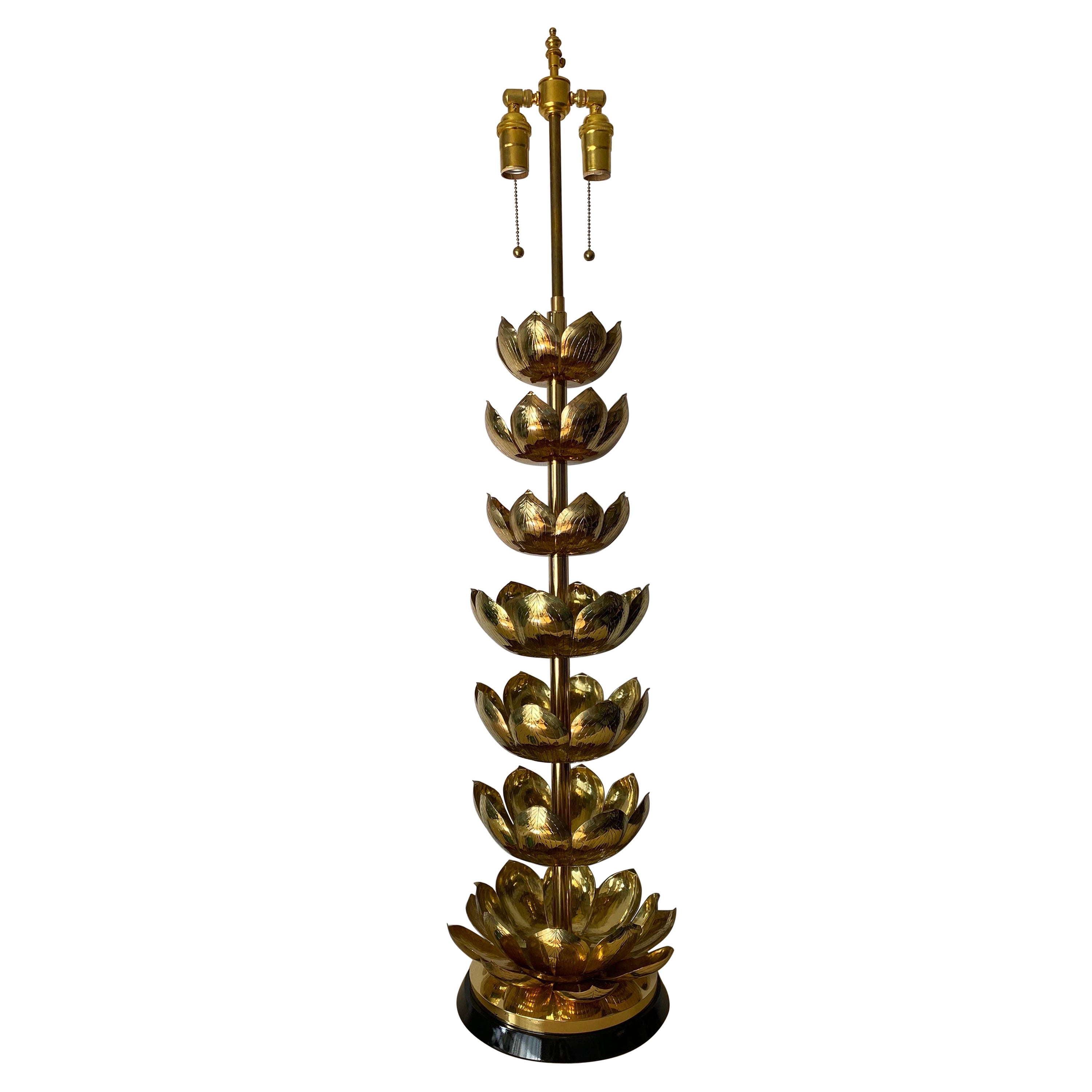 Lotus-Lampe aus Messing von Feldman