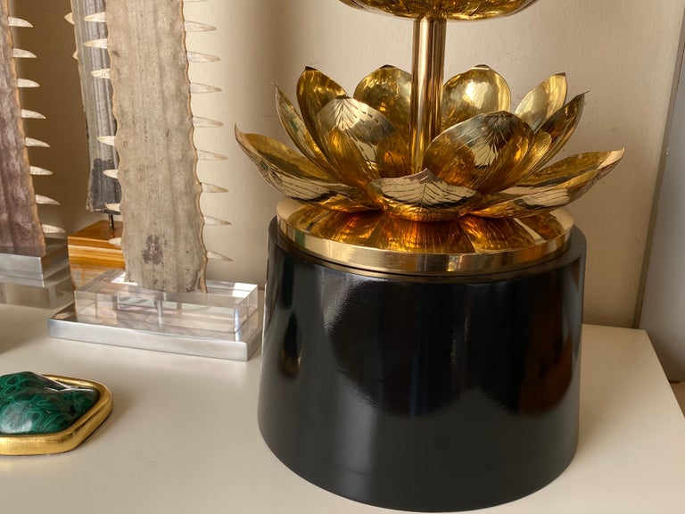 Brass Lotus Lamp For Sale 4