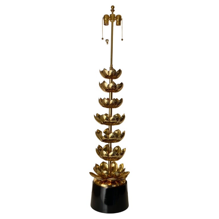 Brass Lotus Lamp For Sale