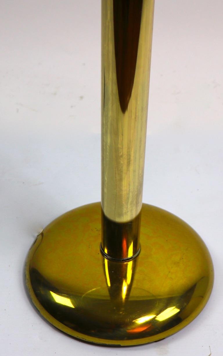 Brass Lucite and Glass Floor Table Lamp by the Clover Lamp Company at