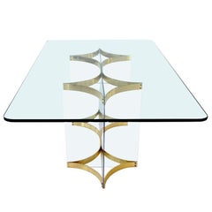 Brass & Lucite Dining Table by Alessandro Albrizzi