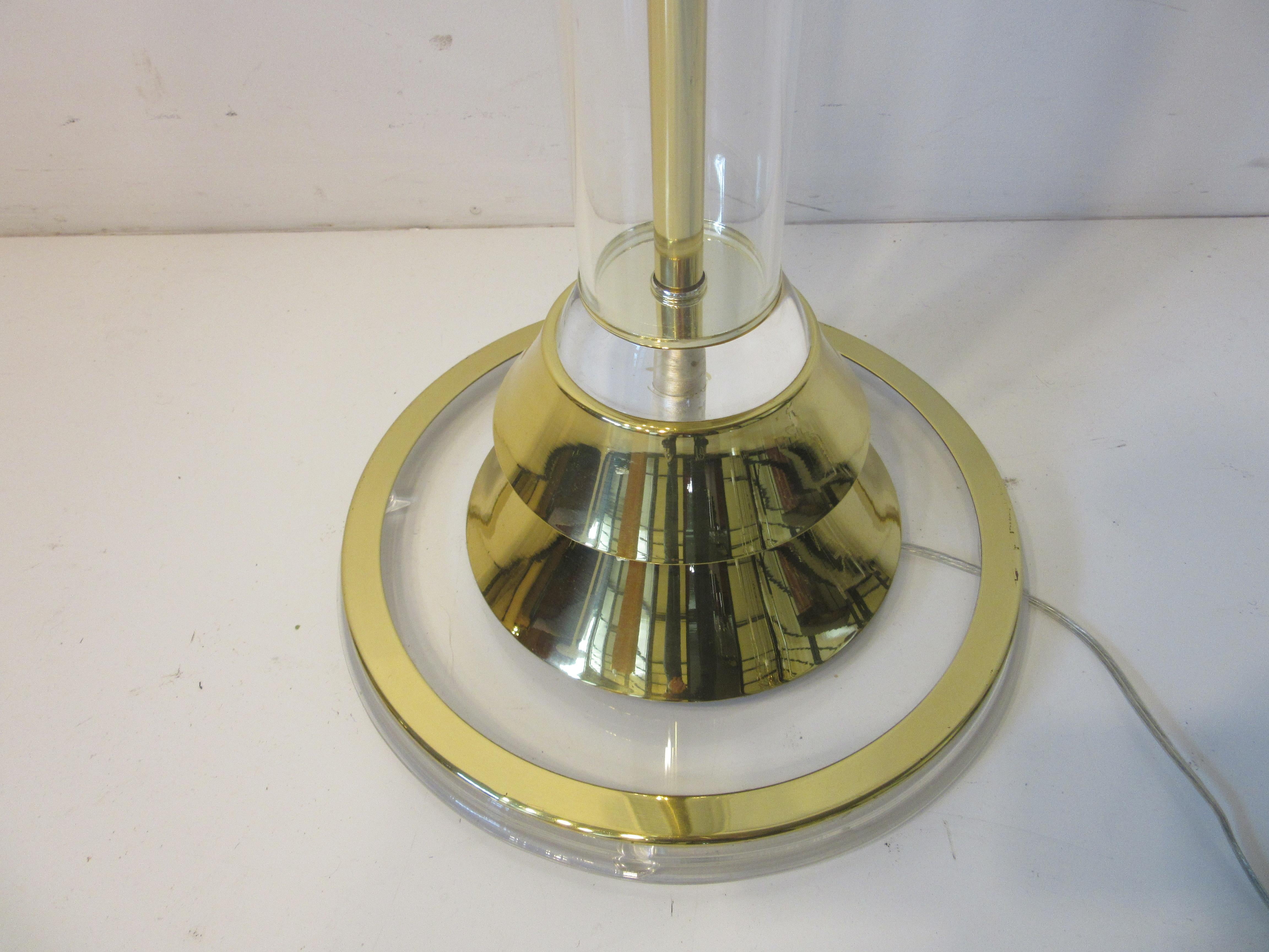20th Century Brass / Lucite Touché Floor Lamp in the Style of Karl Springer