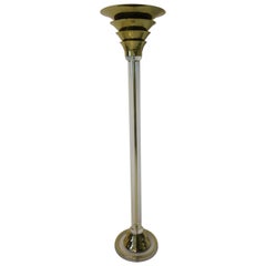 Brass / Lucite Touché Floor Lamp in the Style of Karl Springer