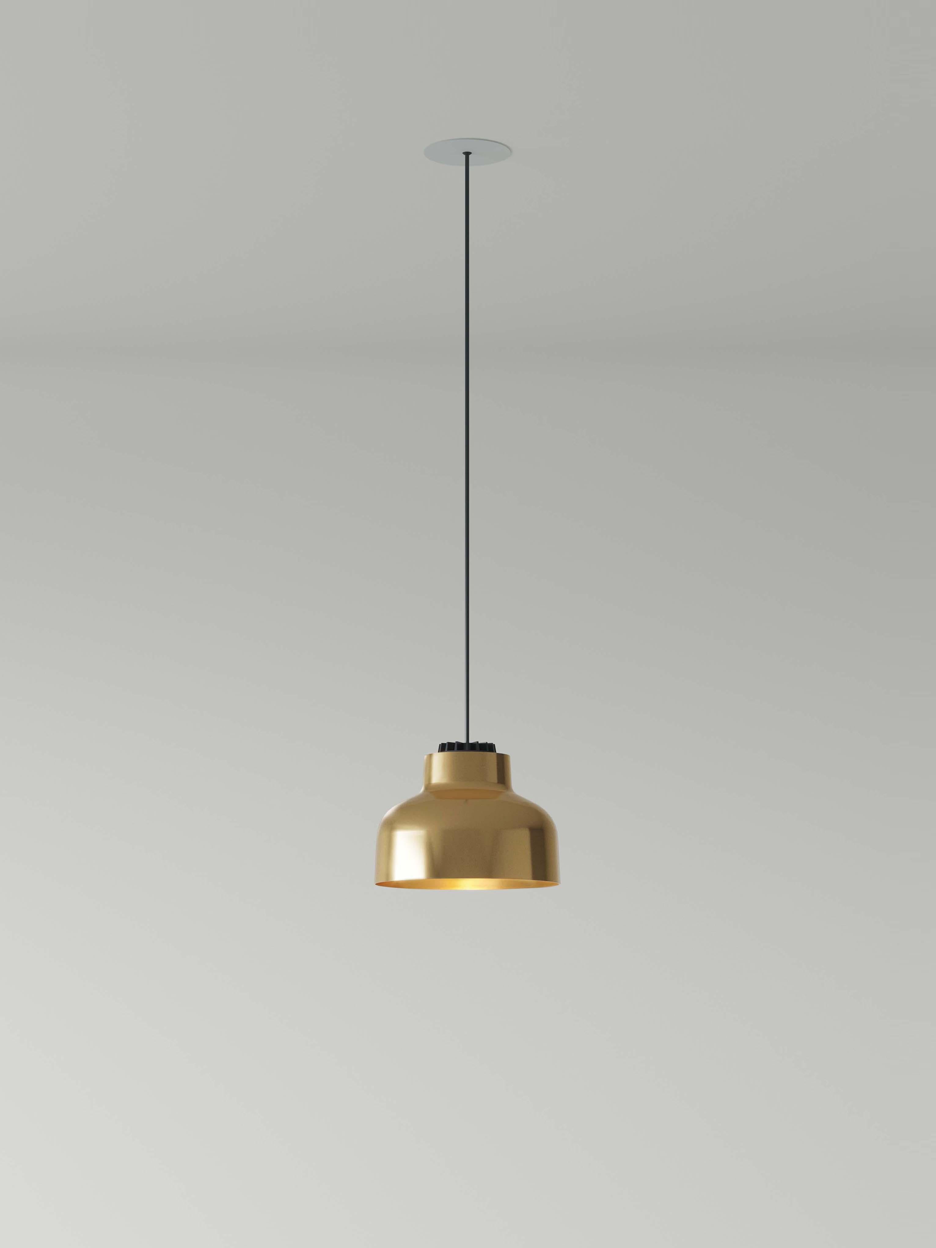 Modern Brass M64 Pendant Lamp by Miguel Milá For Sale