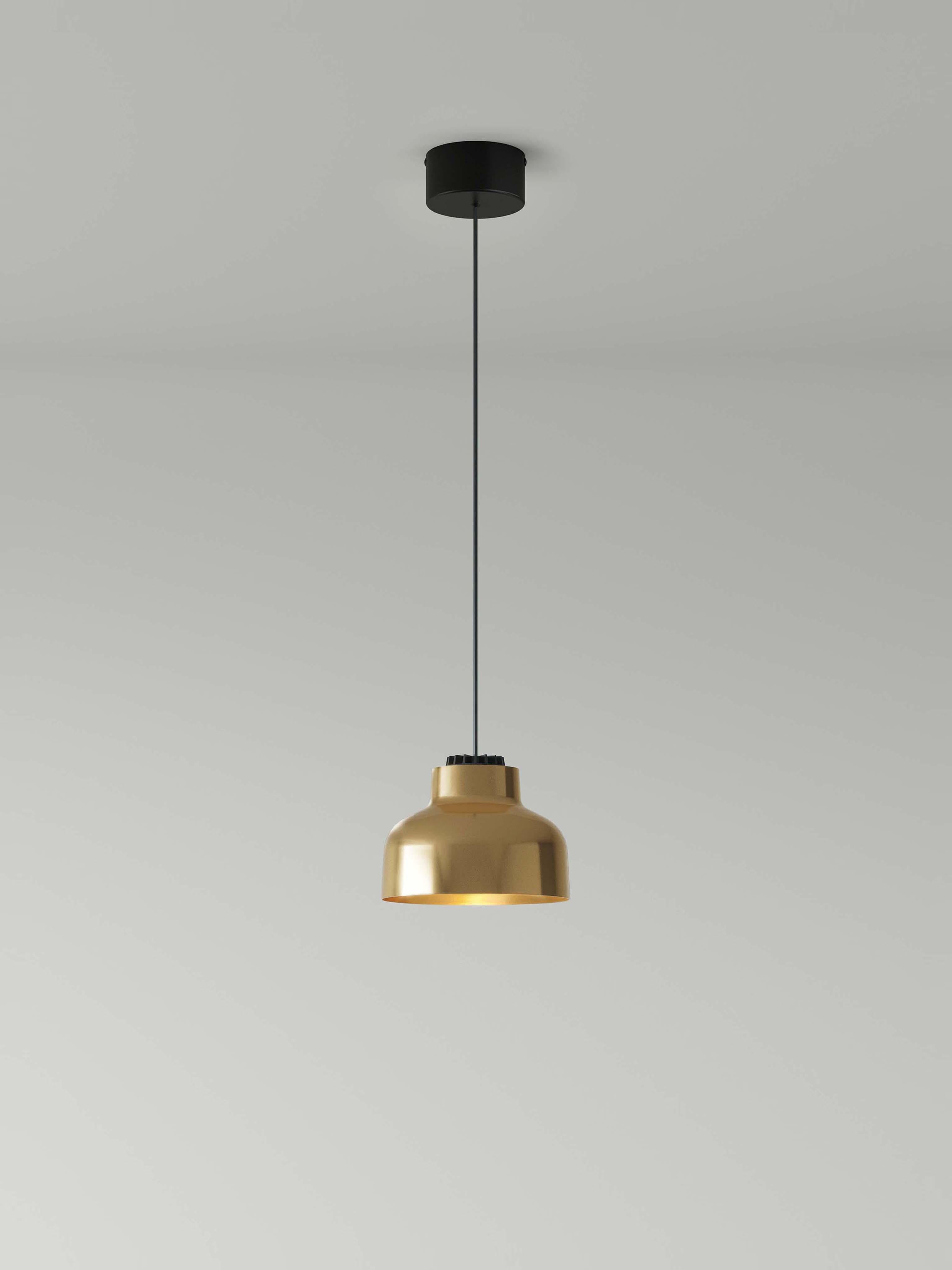 Brass M64 Pendant Lamp by Miguel Milá In New Condition For Sale In Geneve, CH