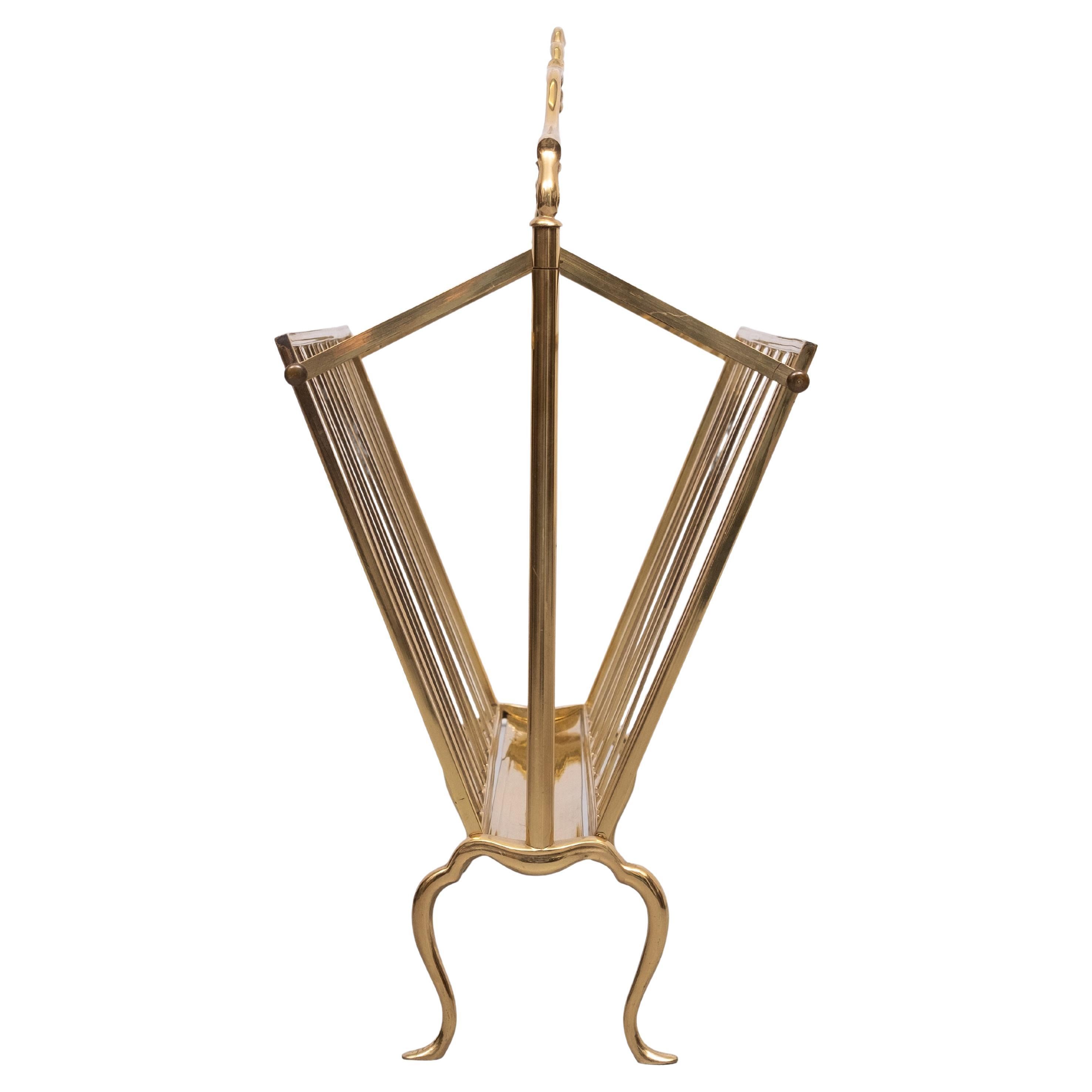 Porta riviste in ottone Maison Baguès 1950s Francia in vendita 3