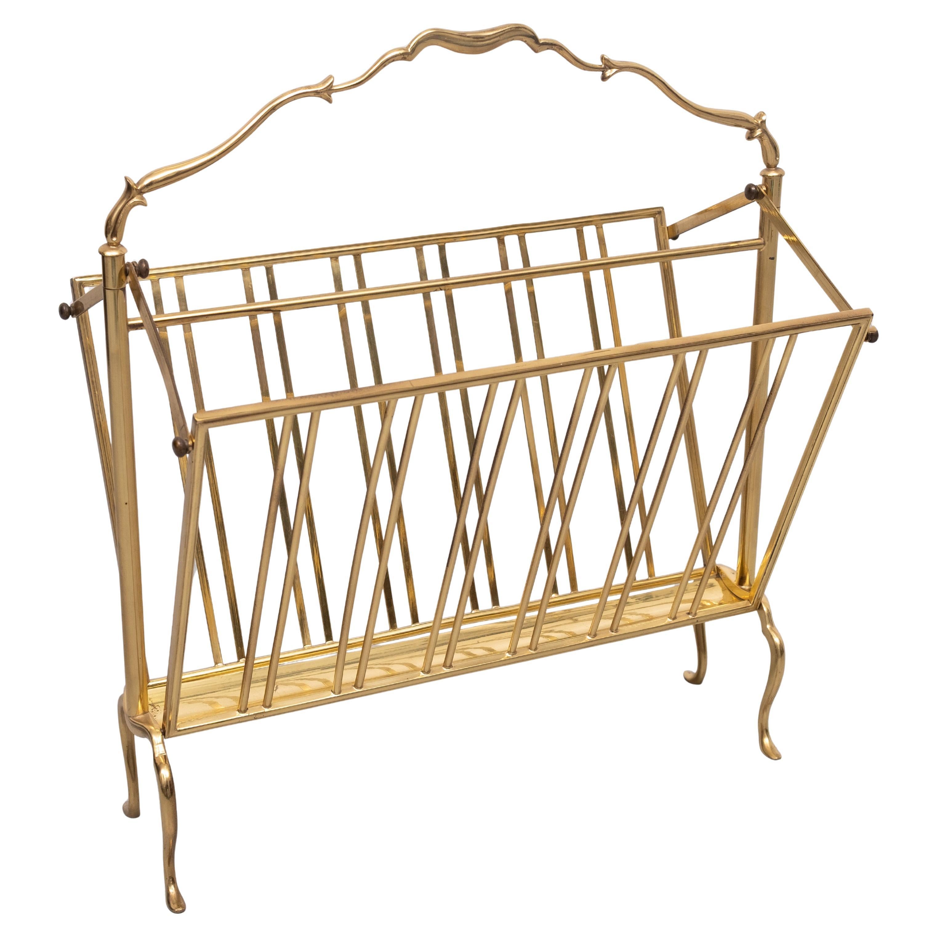 Porta riviste in ottone Maison Baguès 1950s Francia