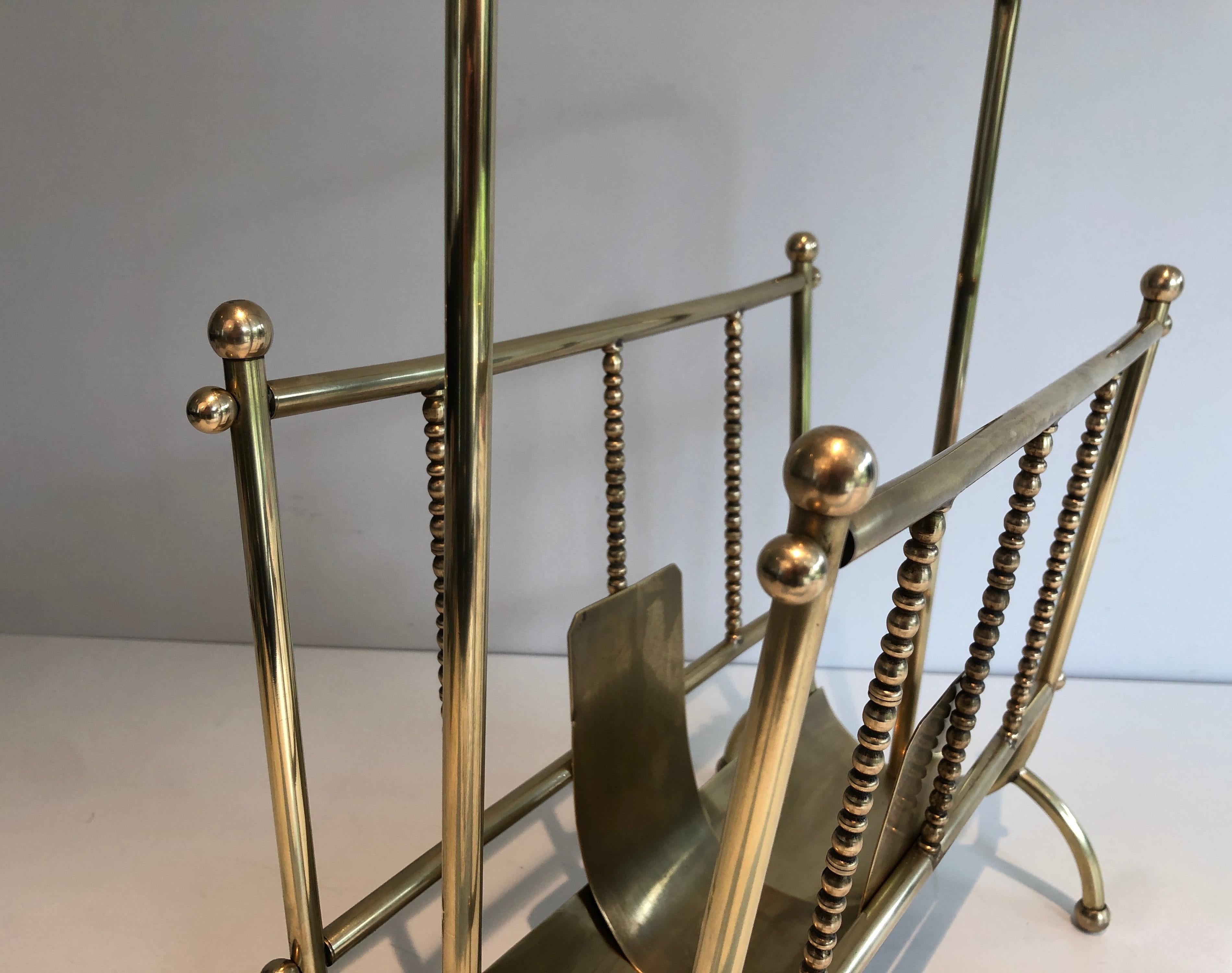 Late 20th Century Brass Magazine Rack For Sale
