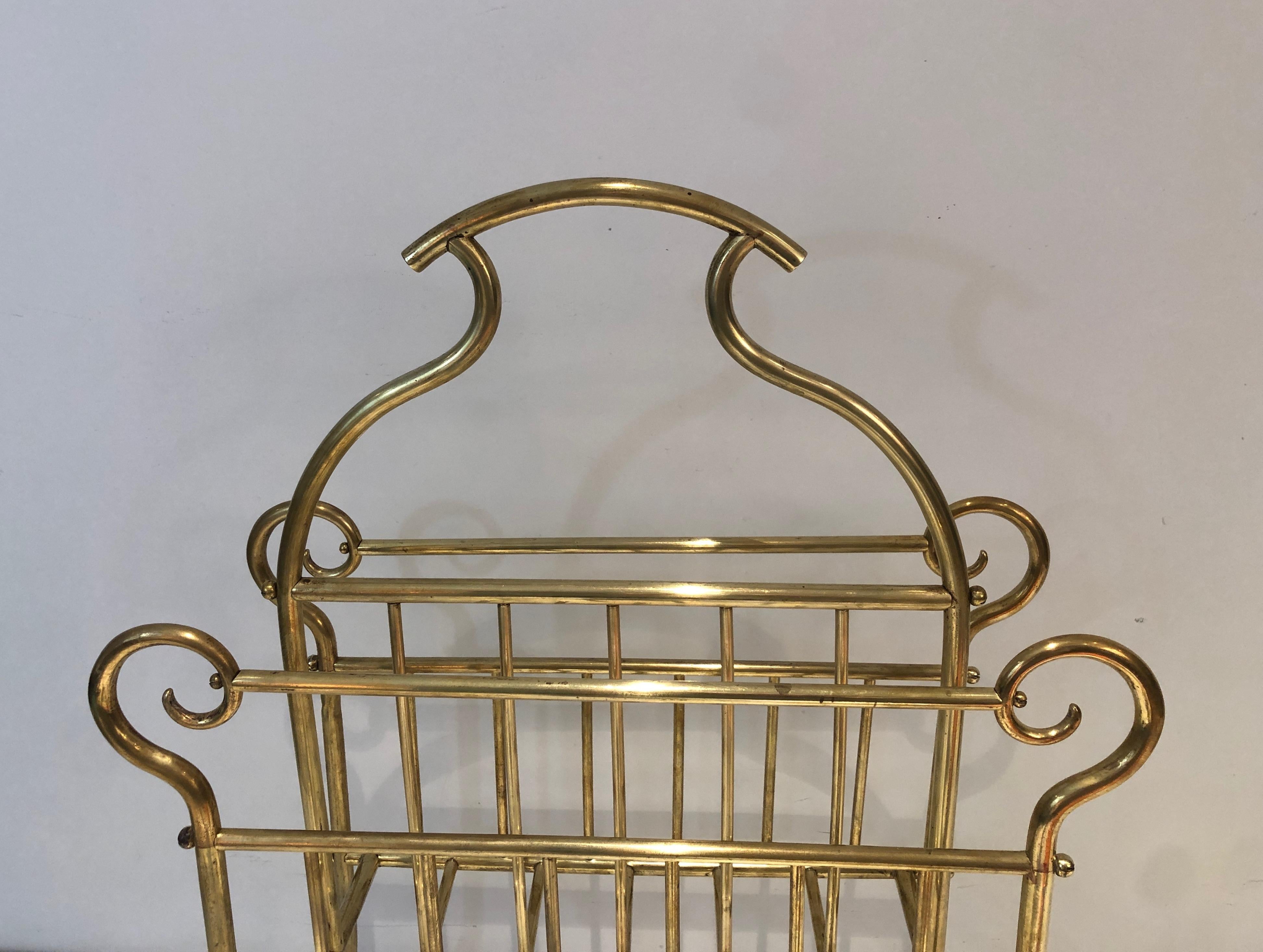 Early 20th Century Brass Magazine Rack. French Work, circa 1900 For Sale