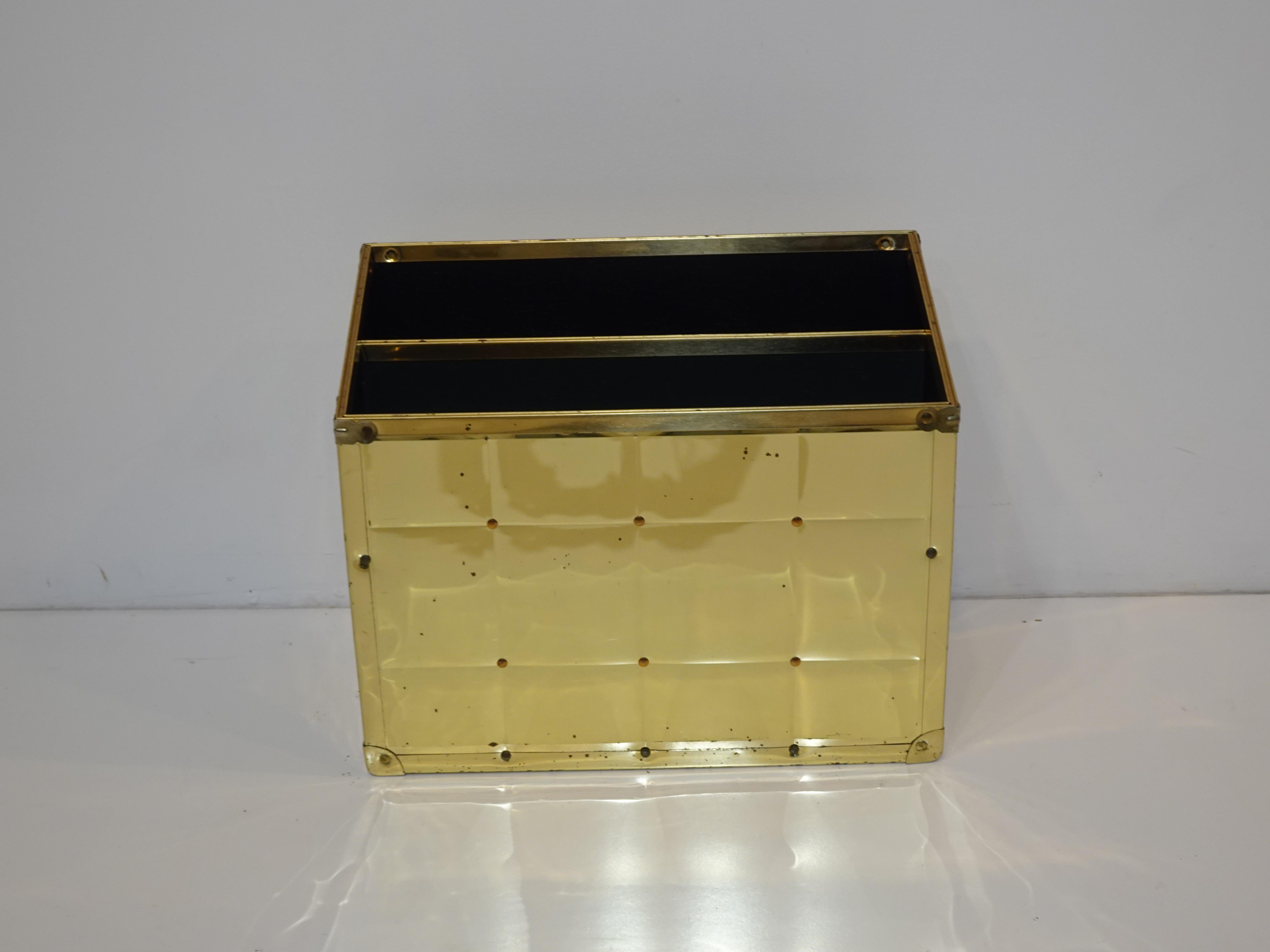 Brass Magazine Rack in the Style of Sarried Ltd For Sale 3