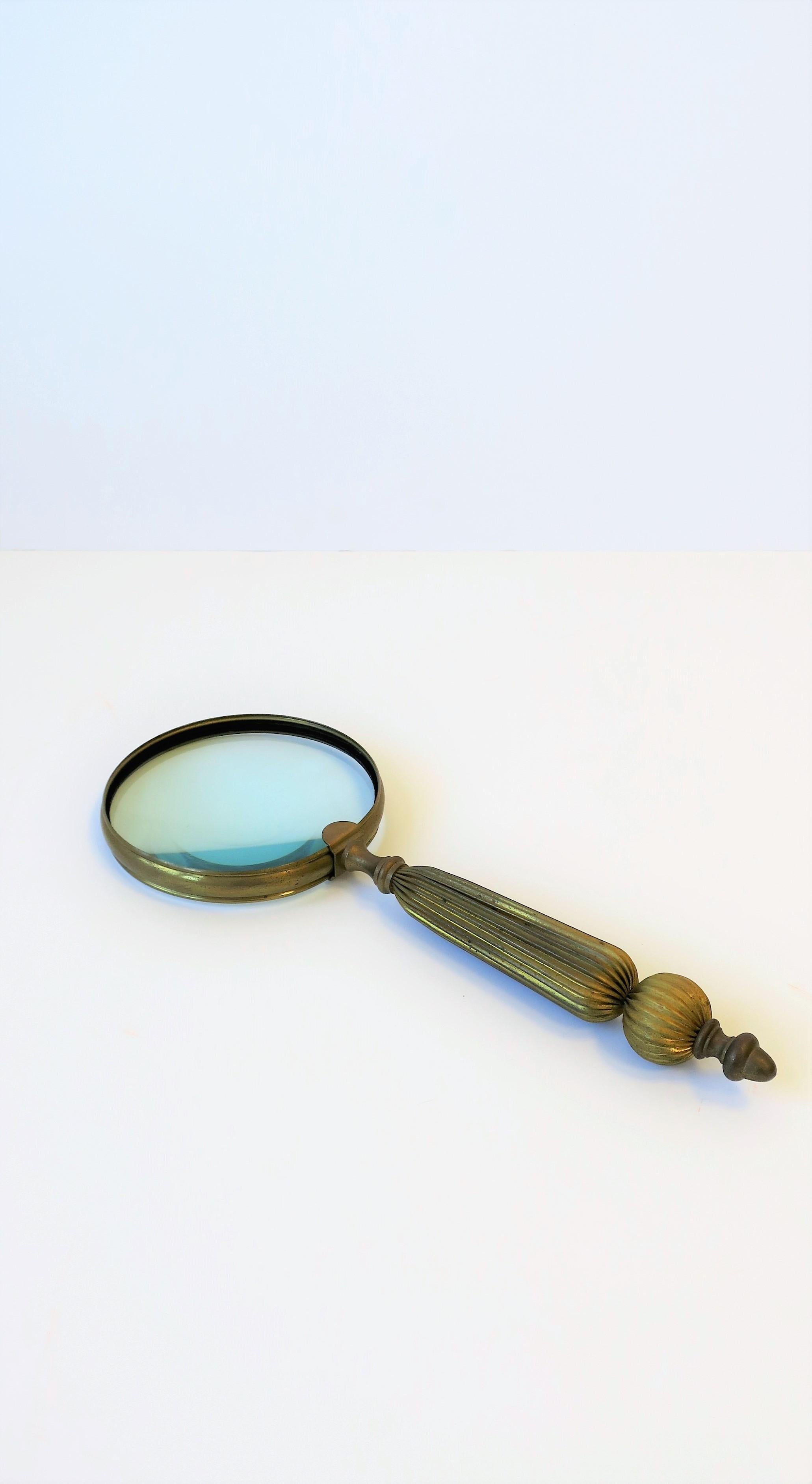 20th Century Brass Magnifying Glass