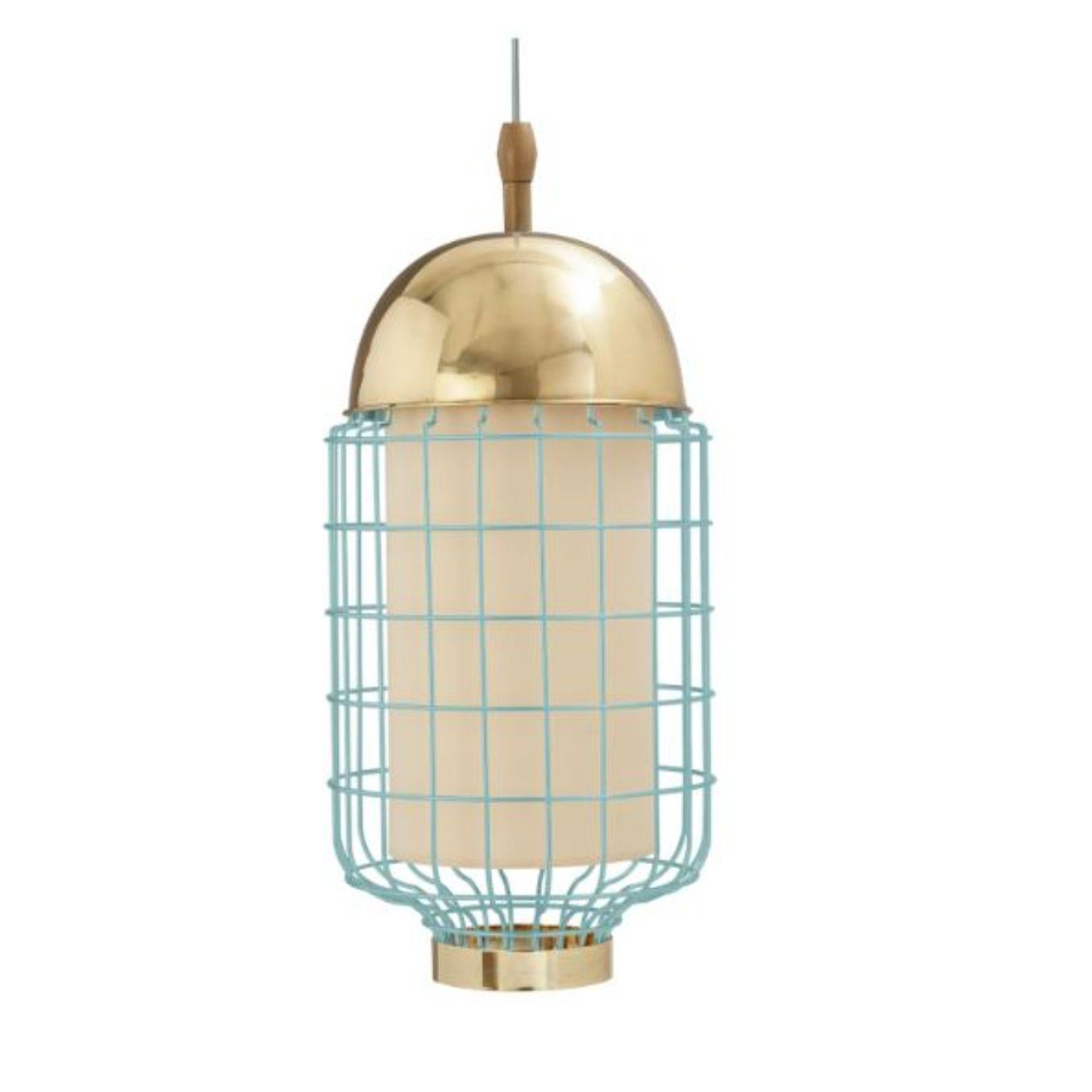 Portuguese Brass Magnolia II Suspension Lamp with Brass Ring by Dooq For Sale