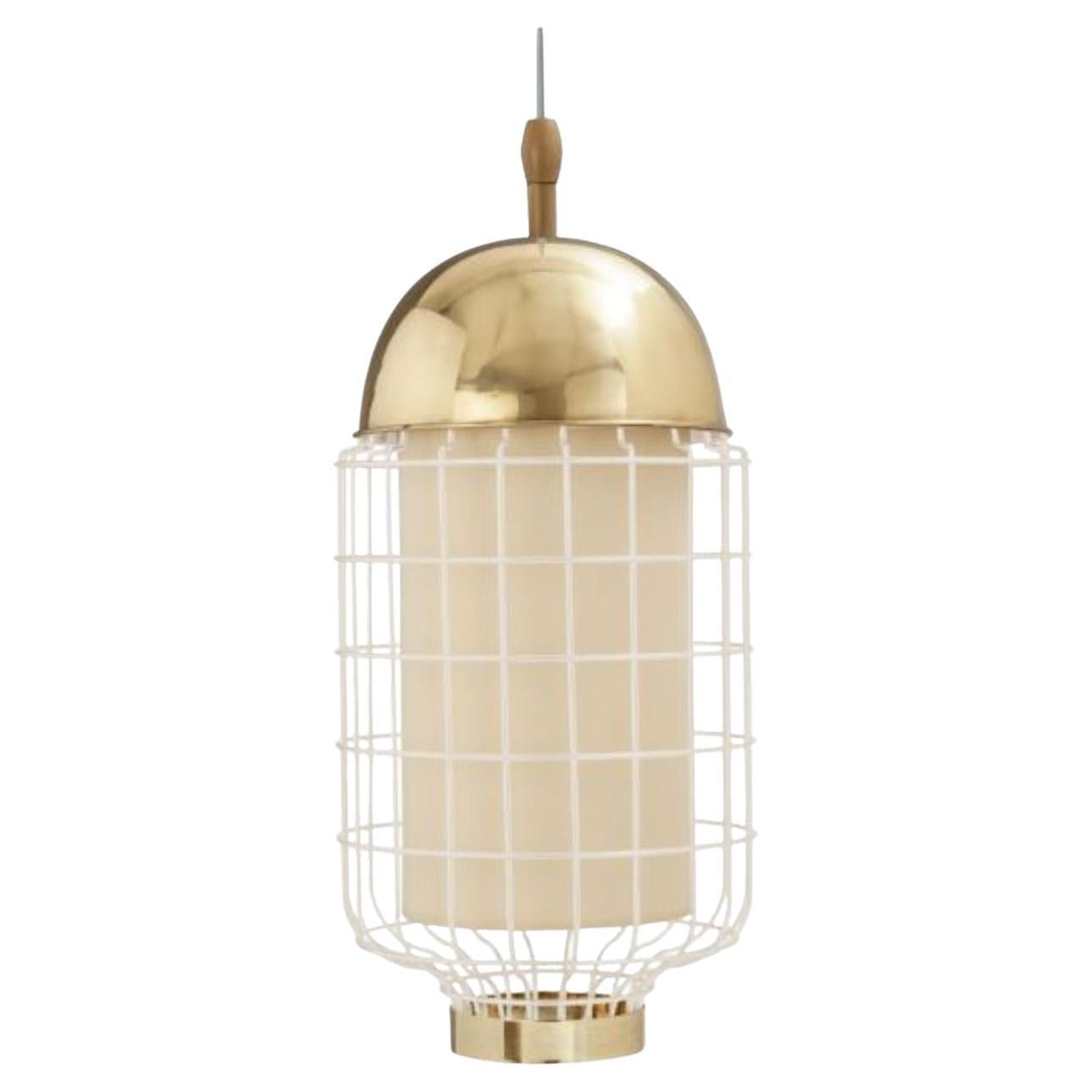 Brass Magnolia II Suspension Lamp with Brass Ring by Dooq For Sale