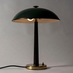 Brass, Mahogany and Lacquer Table Lamp from Nordiska Kompaniet, Sweden, 1940s