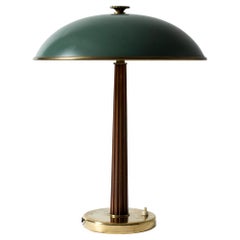 Brass, Mahogany and Lacquer Table Lamp from Nordiska Kompaniet, Sweden, 1940s