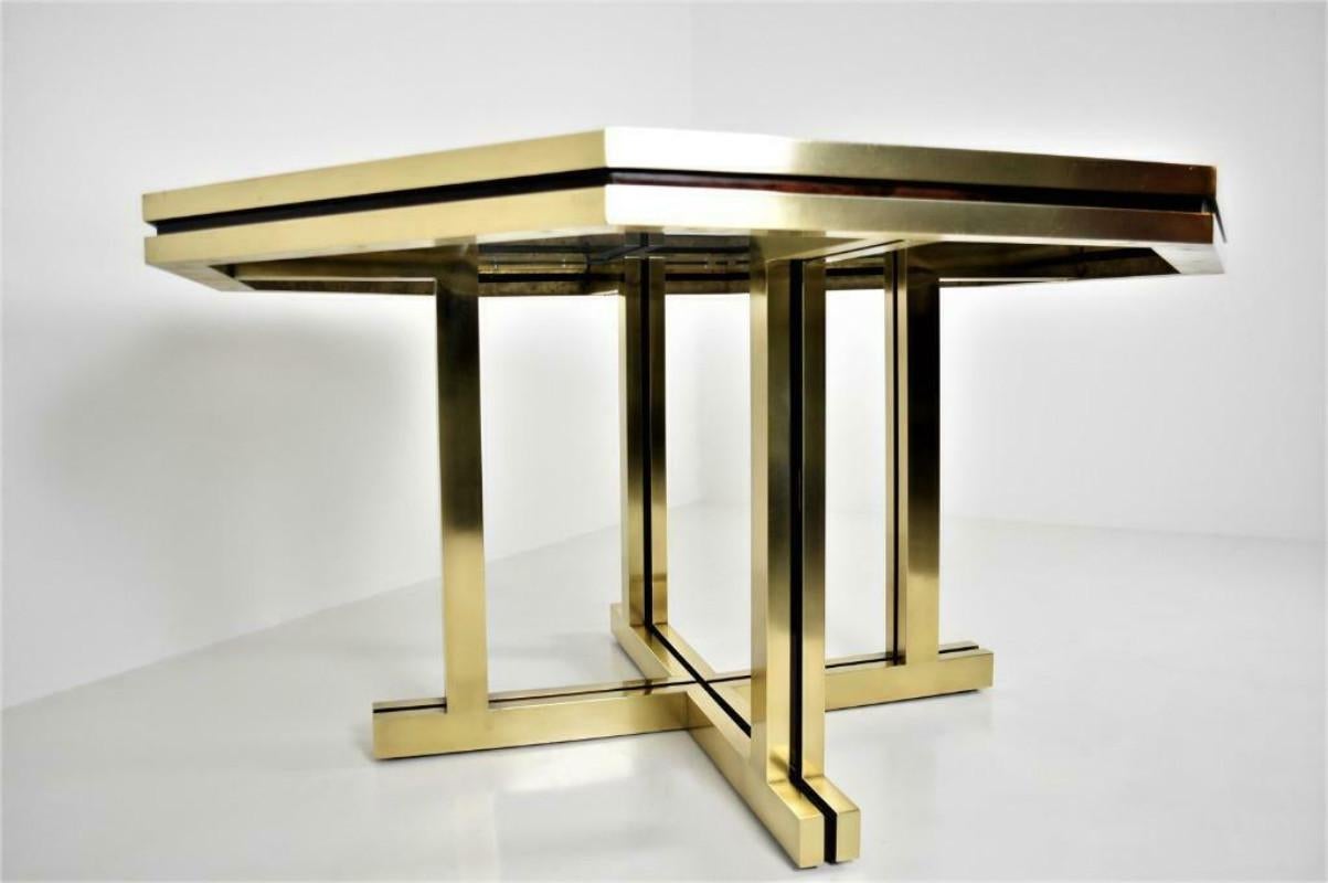 Brass Maison Jansen Dining Table, Guy Lefevre, France, 1970s For Sale 3