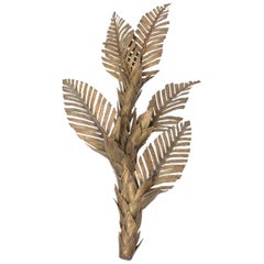 Brass Maison Jansen Palm Tree Wall Sconce