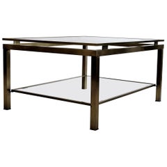 Brass Maison Jansen Two-Tier Mid-Century Modern Coffee Table