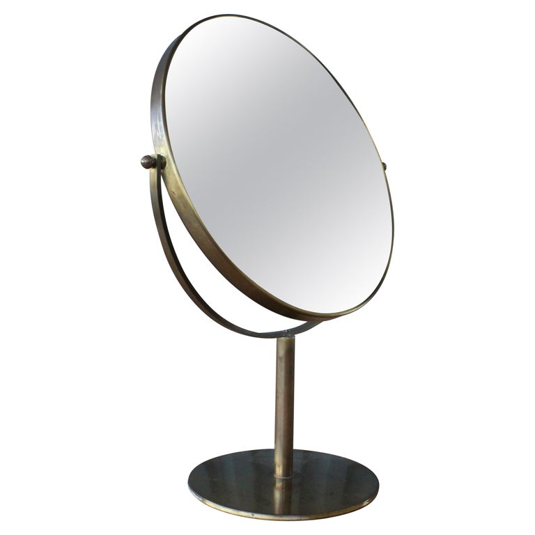 Brass Makeup Vanity Mirror, U.S.A, 1950s at 1stDibs
