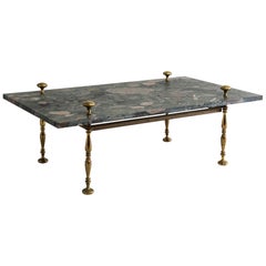Brass and Marble Coffee Table, Spain, circa 1960