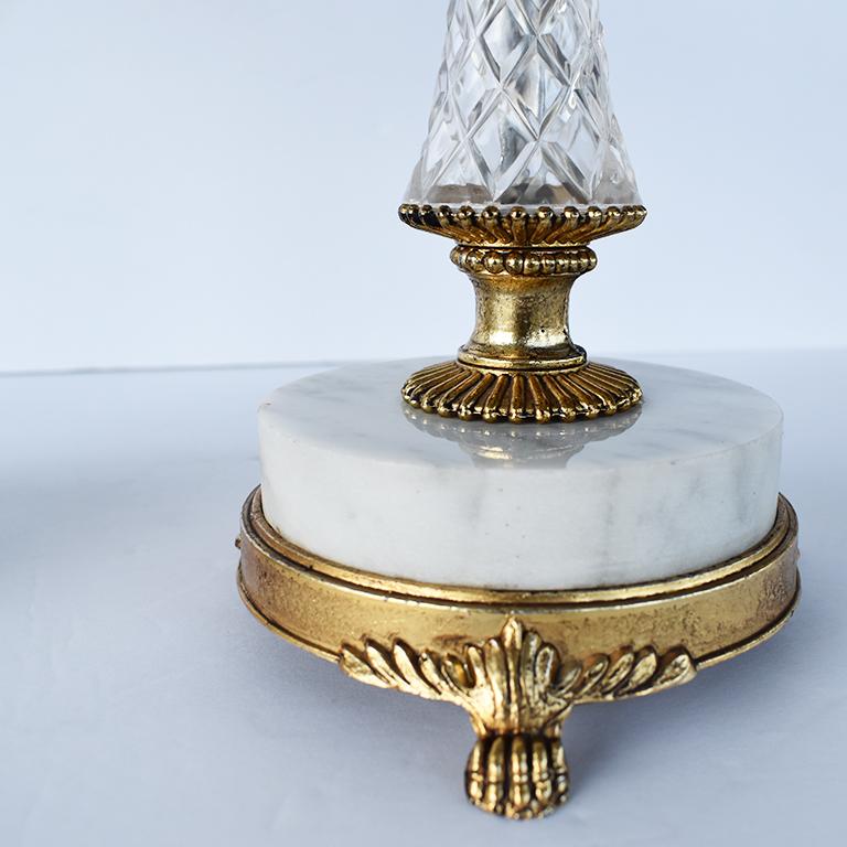 vintage brass and marble candle holder