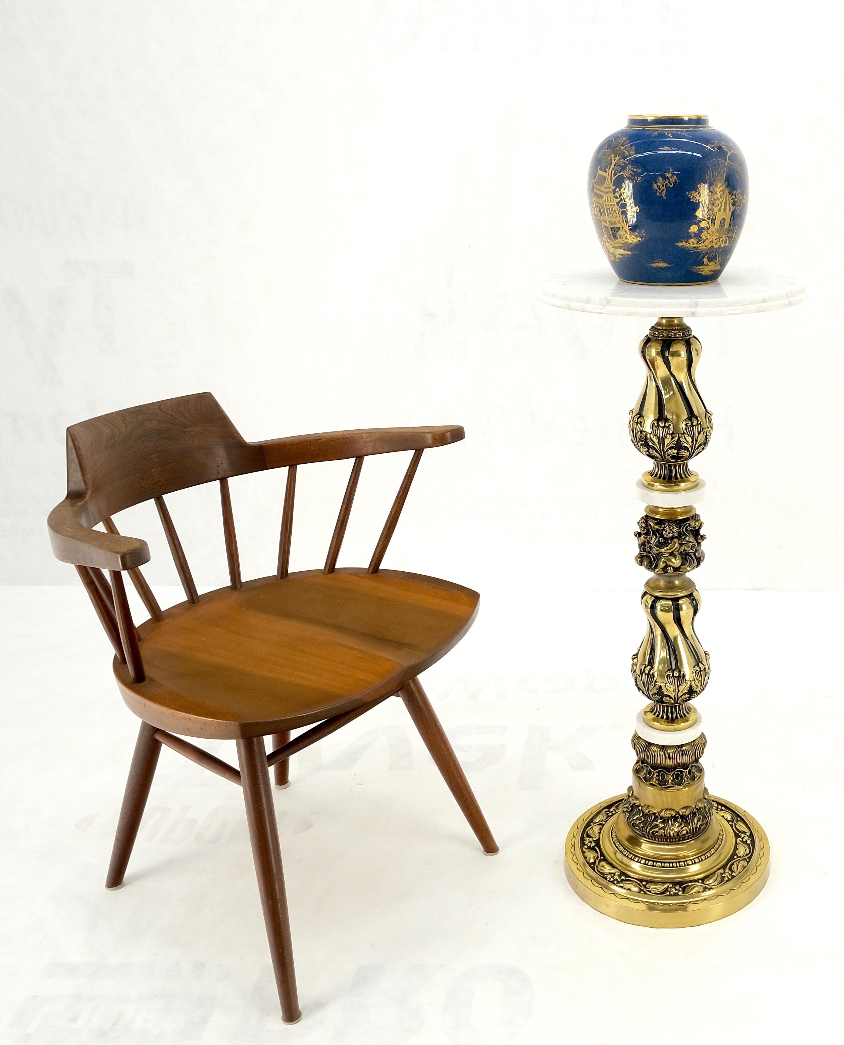 Messing & Marmor Dekorative Ornate Runde Pedestal Stand Mint! im Angebot 4