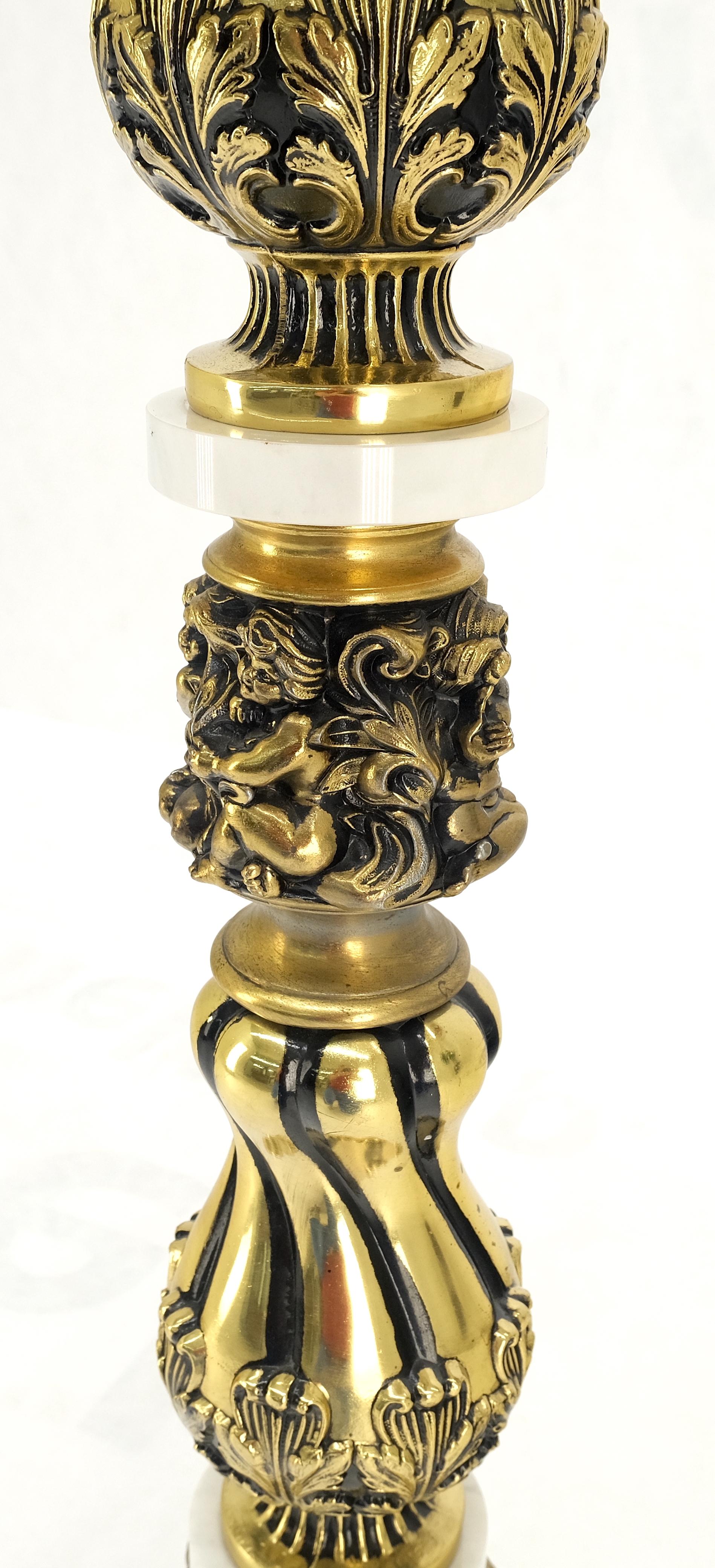 American Brass & Marble Decorative Ornate Round Pedestal Stand Mint! For Sale