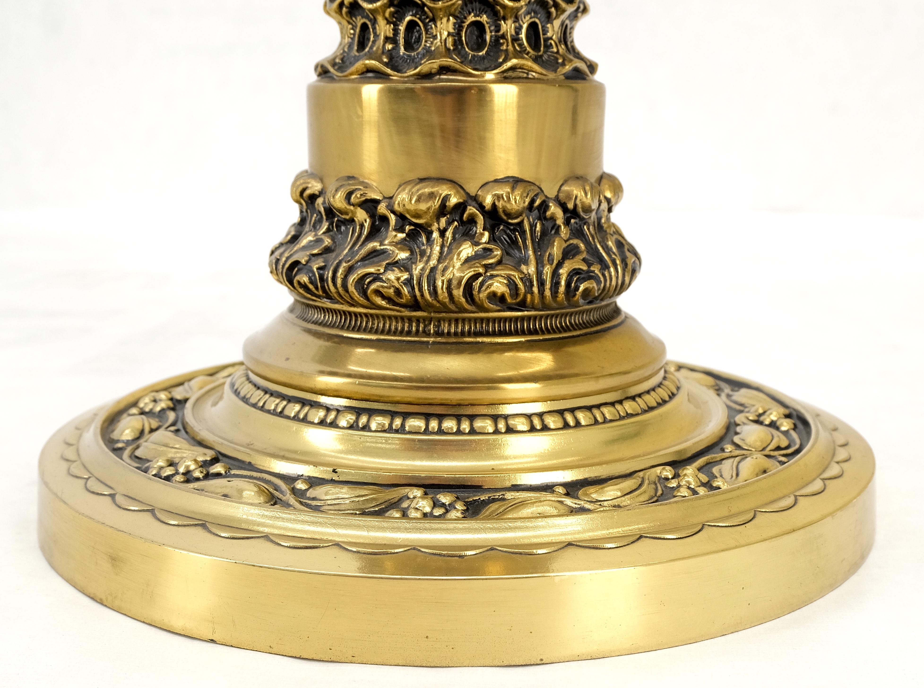 20th Century Brass & Marble Decorative Ornate Round Pedestal Stand Mint! For Sale