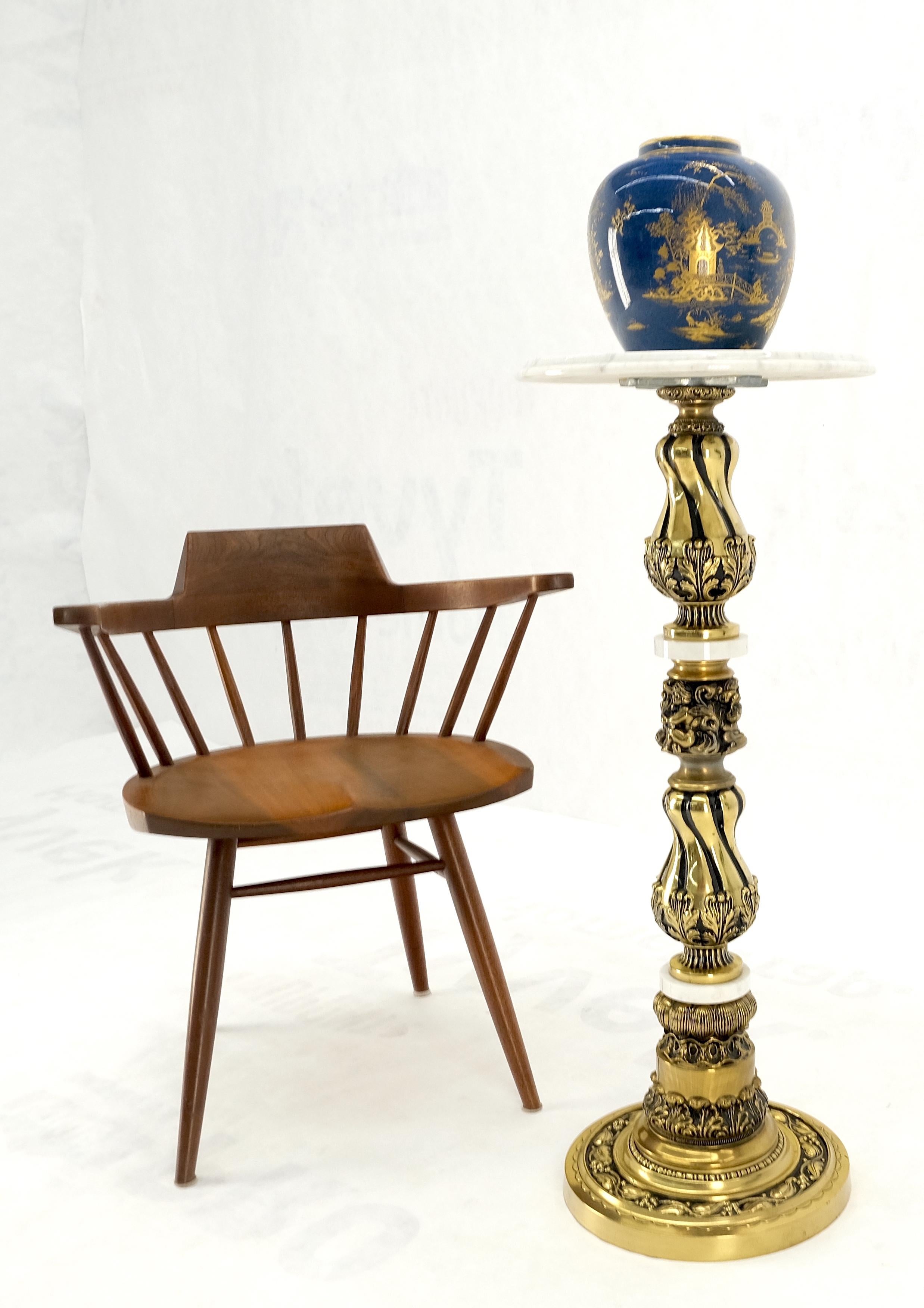 Messing & Marmor Dekorative Ornate Runde Pedestal Stand Mint! im Angebot 3