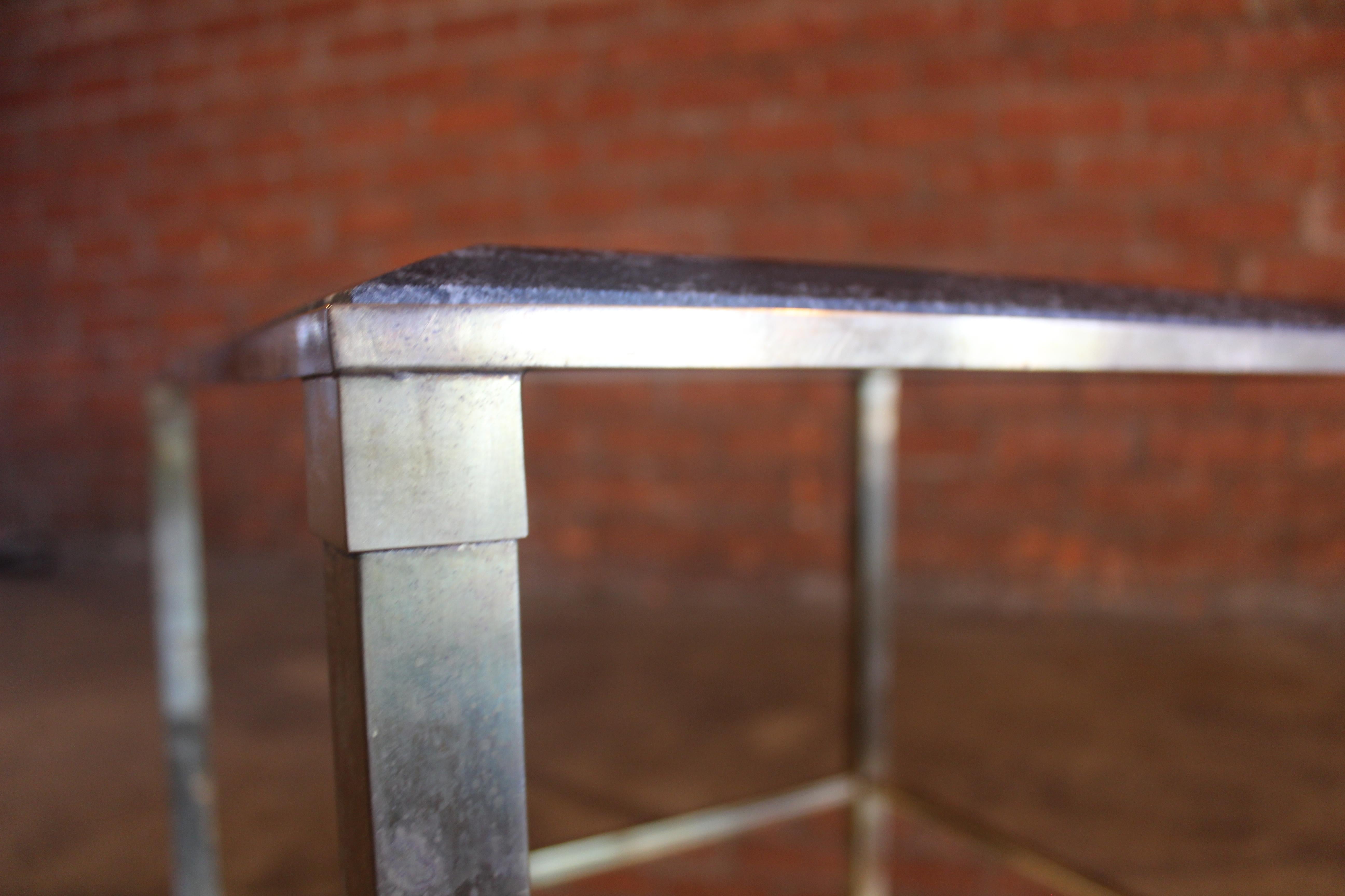 Brass & Marble End Table Attributed to Maison Jansen, France, 1960s For Sale 5